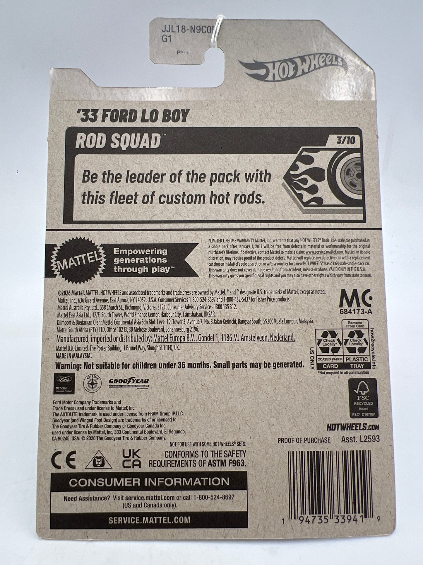 2026 Hot Wheels M Case #119 33 Ford Lo Boy White