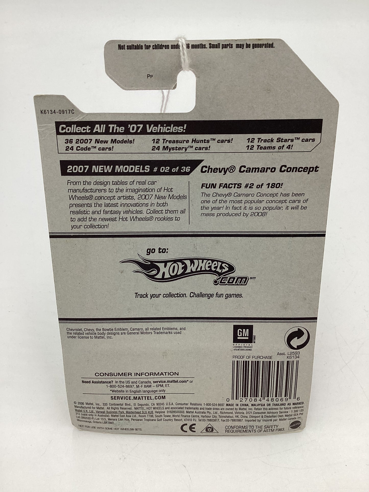 2007 Hot Wheels New Models #2 Chevy Camaro Concept Silver 2C