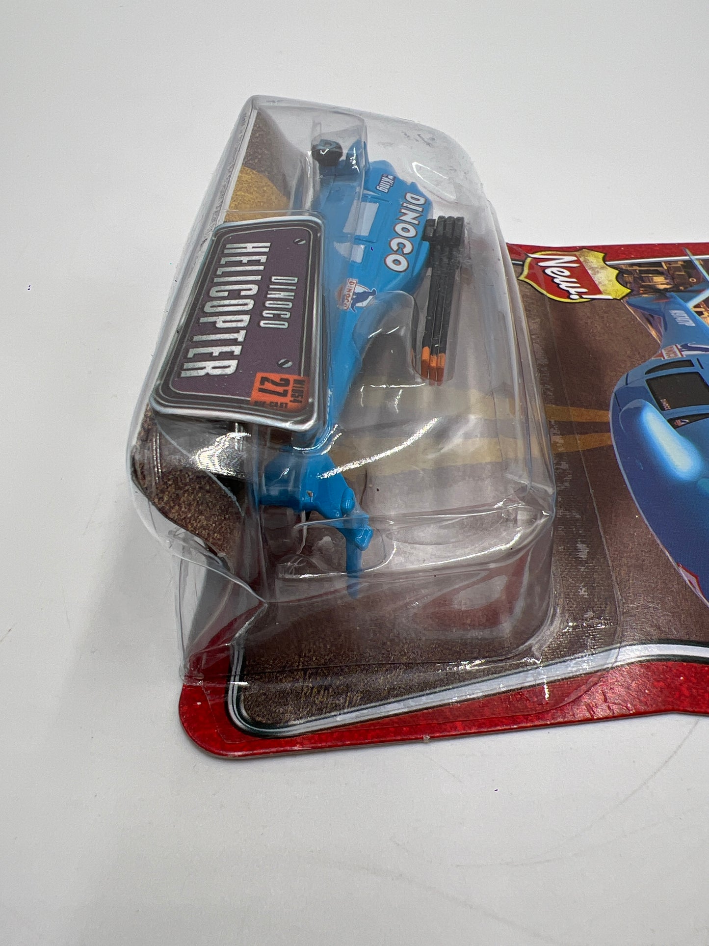 Disney Pixar The World Of Cars #27 Dinoco Helicopter Blue (Crushed Blister) 141A