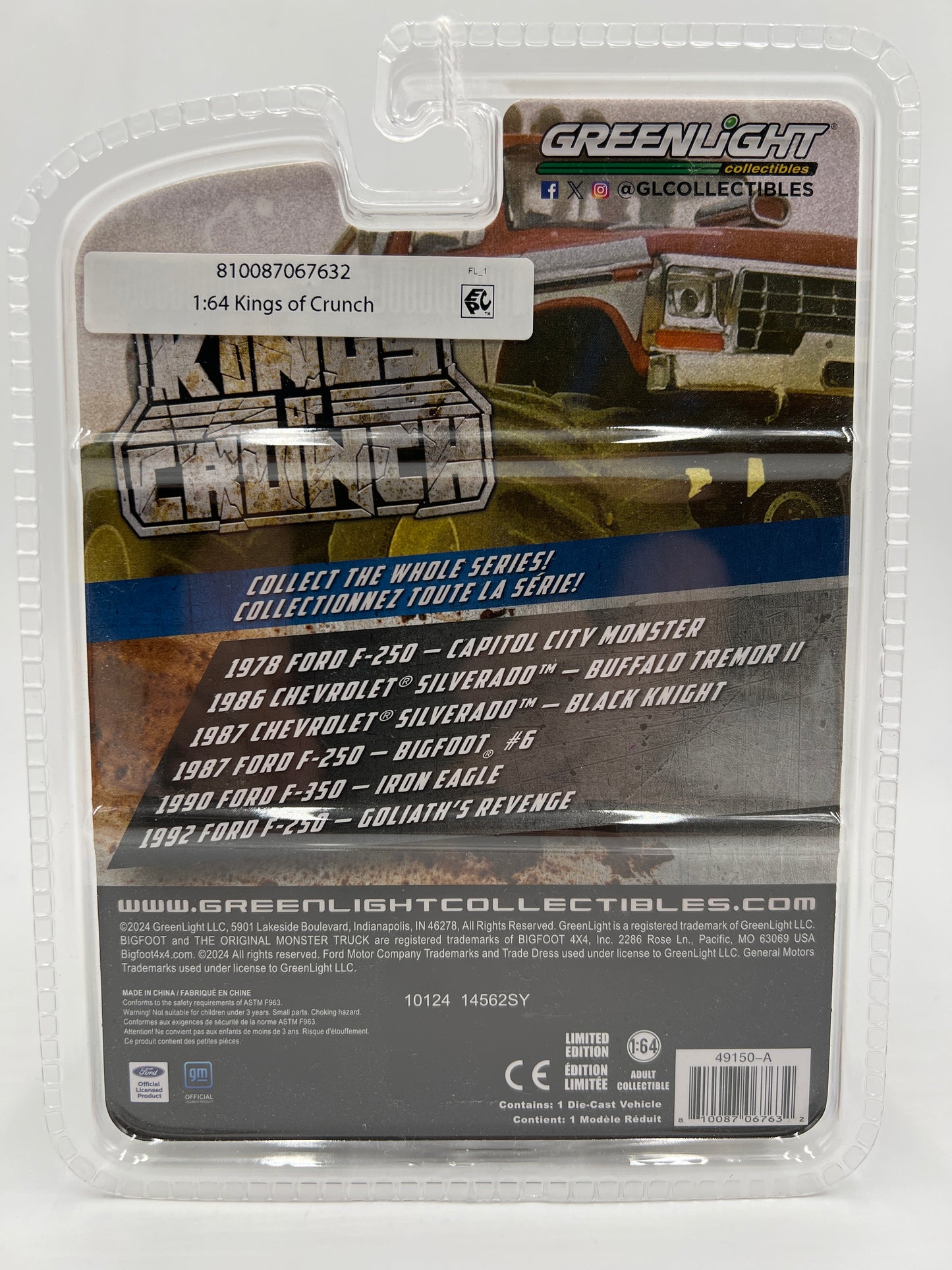 Greenlight Kings of Crunch Series 15 Walmart CHASE 1978 Ford F-250 Capitol City Monster