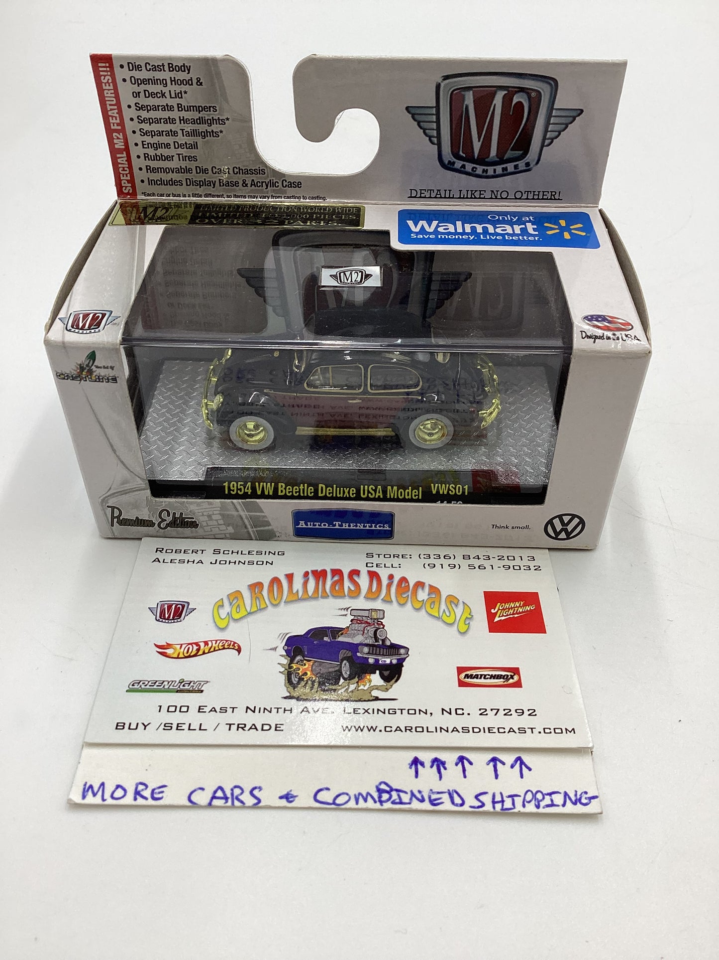 M2 Machines Walmart Exclusive 1954 VW Beetle Deluxe USA Model VWS01 Chase with protector (1)