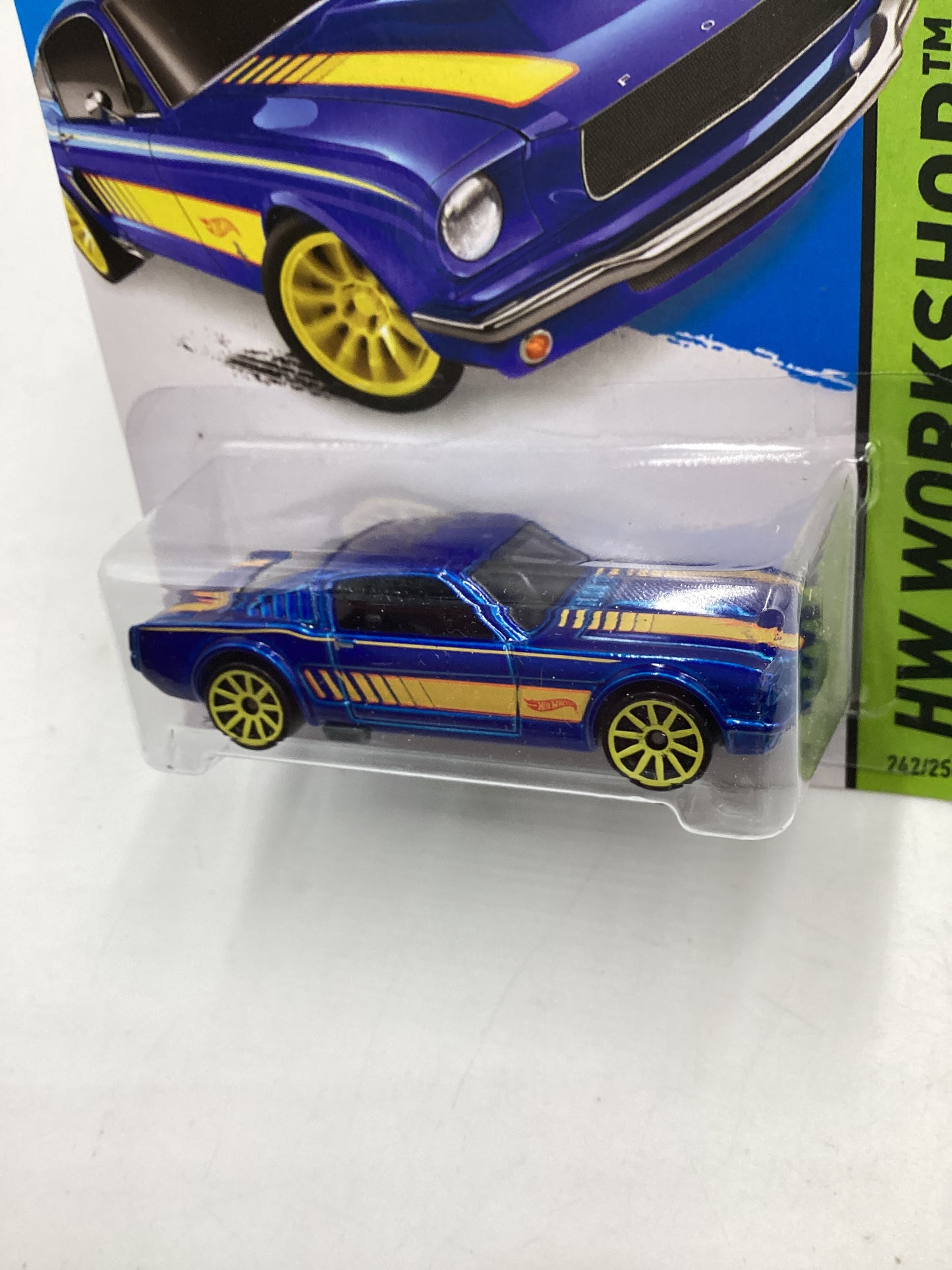 2015 Hot Wheels Workshop #242 65 Mustang 2+2 Fastback Blue 26H