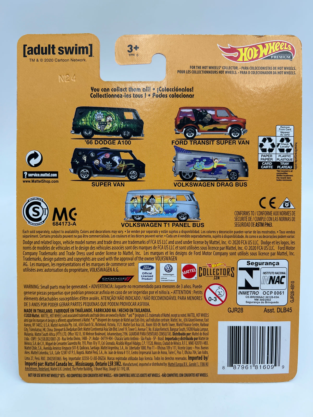 Hot Wheels Premium Rick And Morty #5 Volkswagen T1 Panel Bus W/Protector
