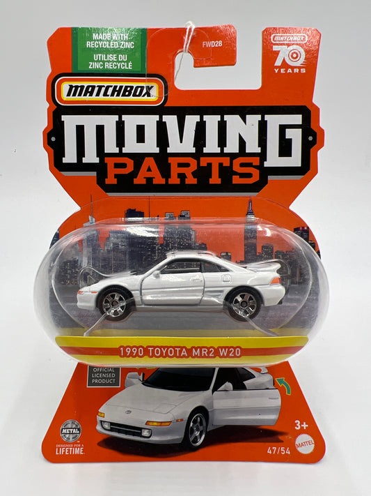 Matchbox Moving Parts #47 1990 Toyota MR2 W20 White W/Headlights Up SR