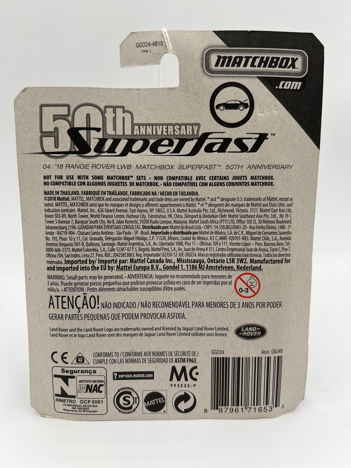 Matchbox 50th Anniversary Superfast #4 18 Range Rover LWB Blue 173C