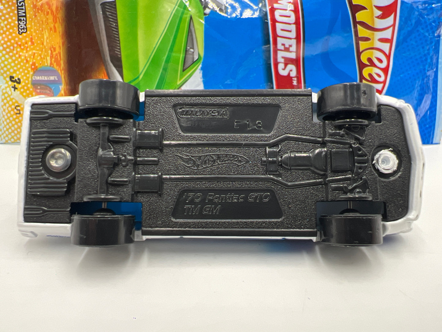 2012 Hot Wheels Mystery Models #5 70 Pontiac GTO White/Blue W/Poster