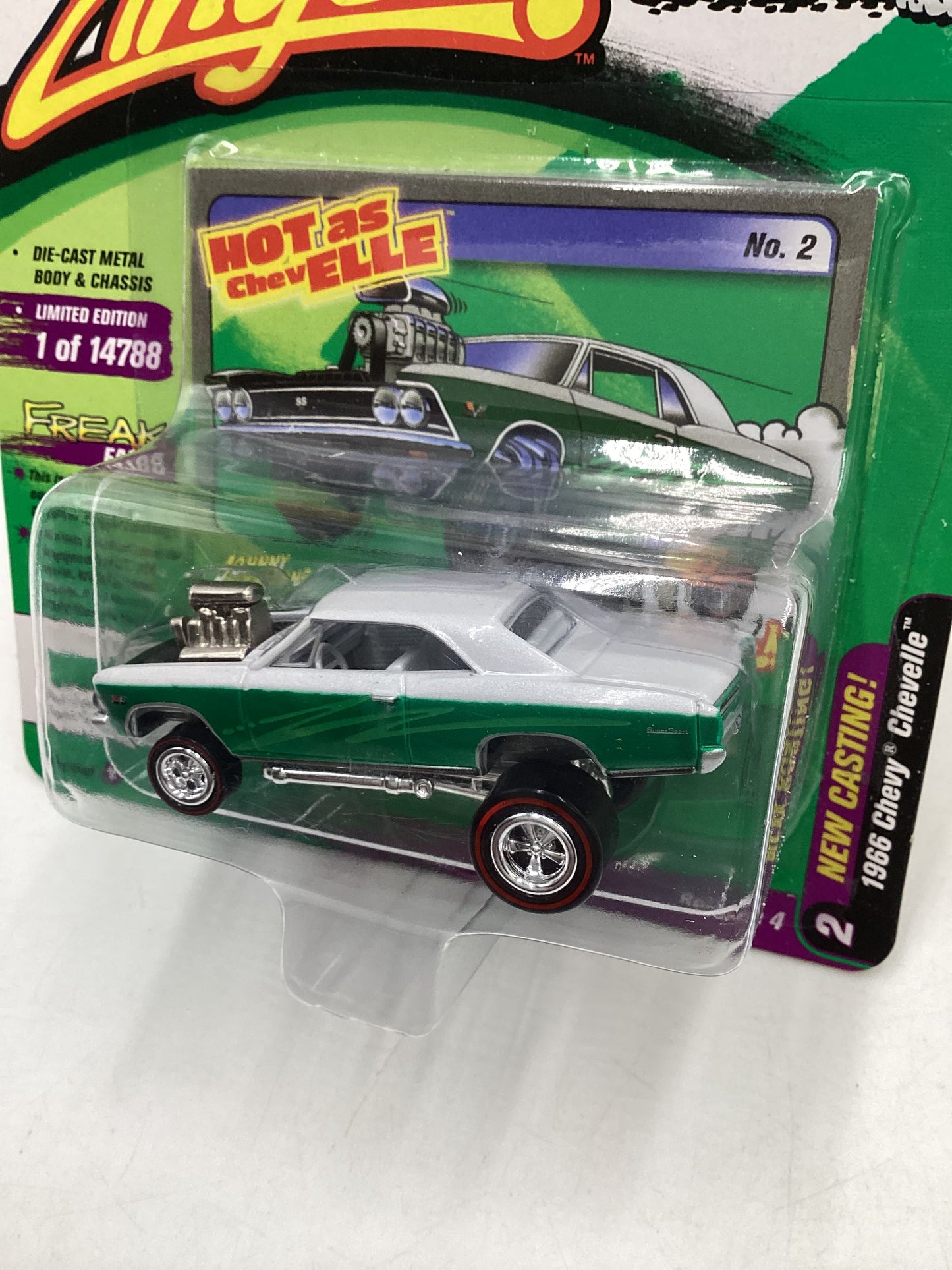 Johnny Lightning ZINGERS Series 2 1966 Chevy Chevelle Green 223B