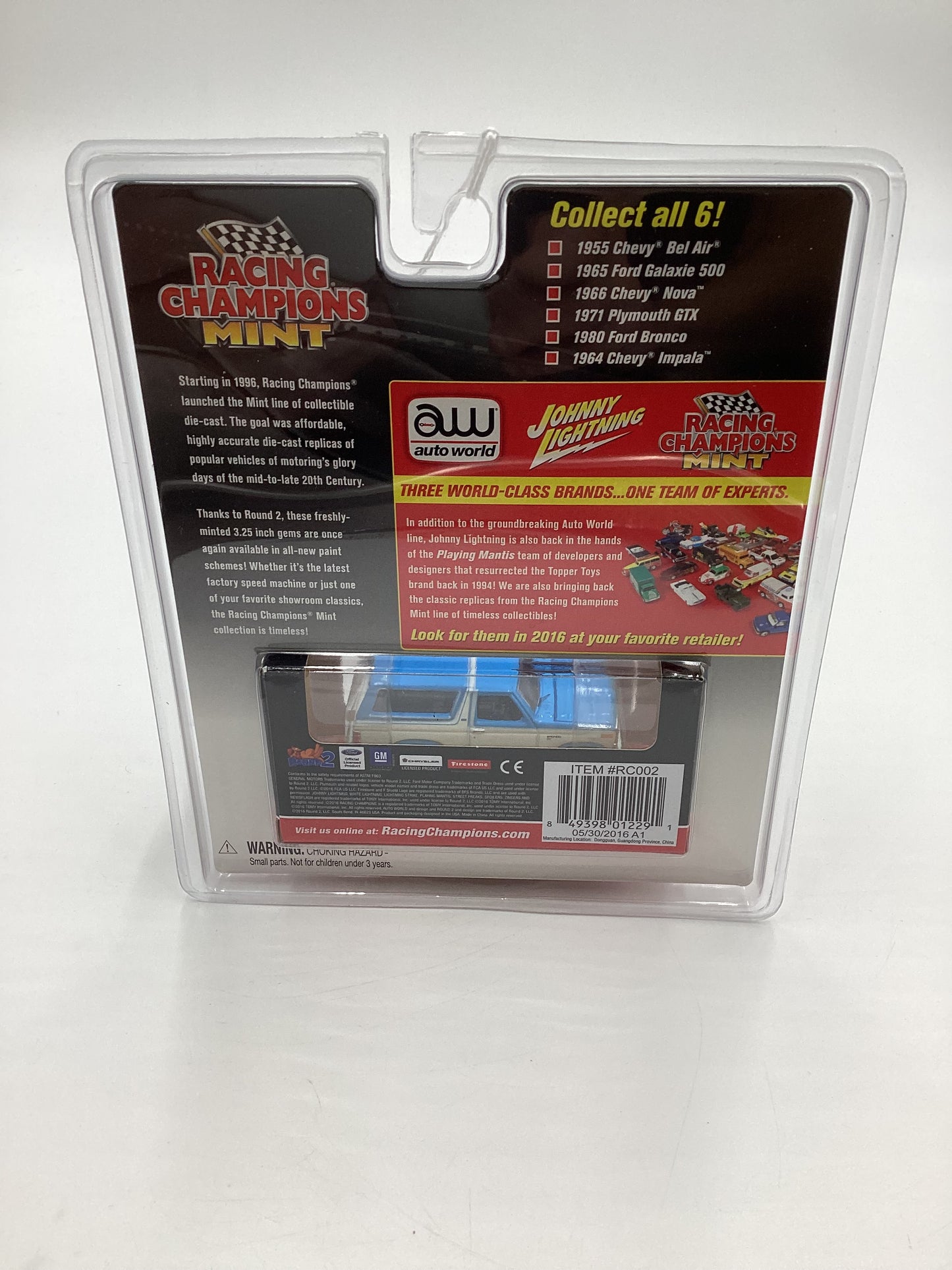 2016 Racing Champions Mint #11 1980 Ford Bronco Blue/White SR