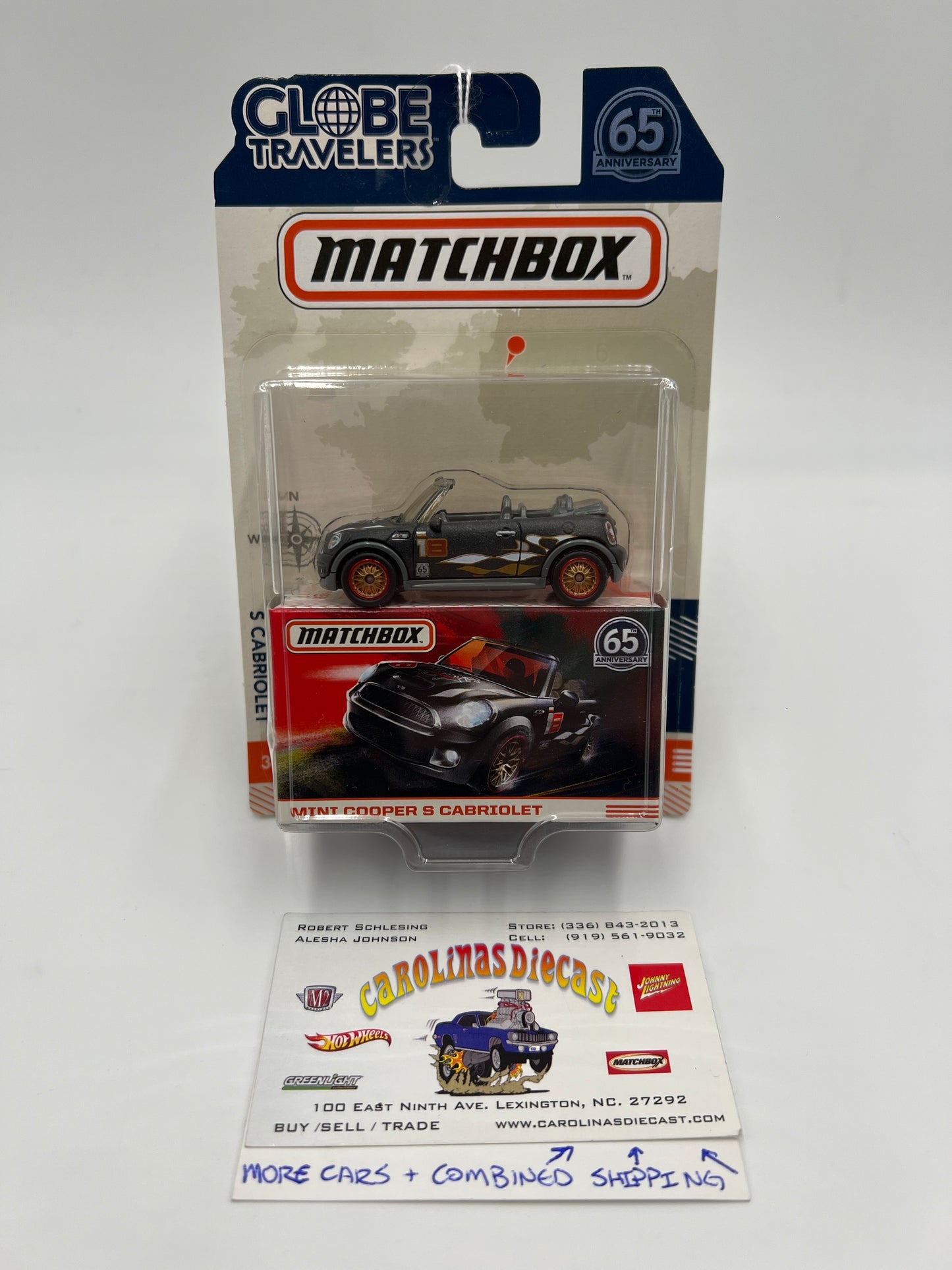 Matchbox 65th Anniversary Globe Travelers Mini Cooper S Cabrio Black 168N