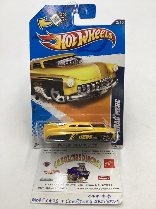 2012 Hot Wheels HW Performance #142 49 Drag Merc Jegs Yellow 43E