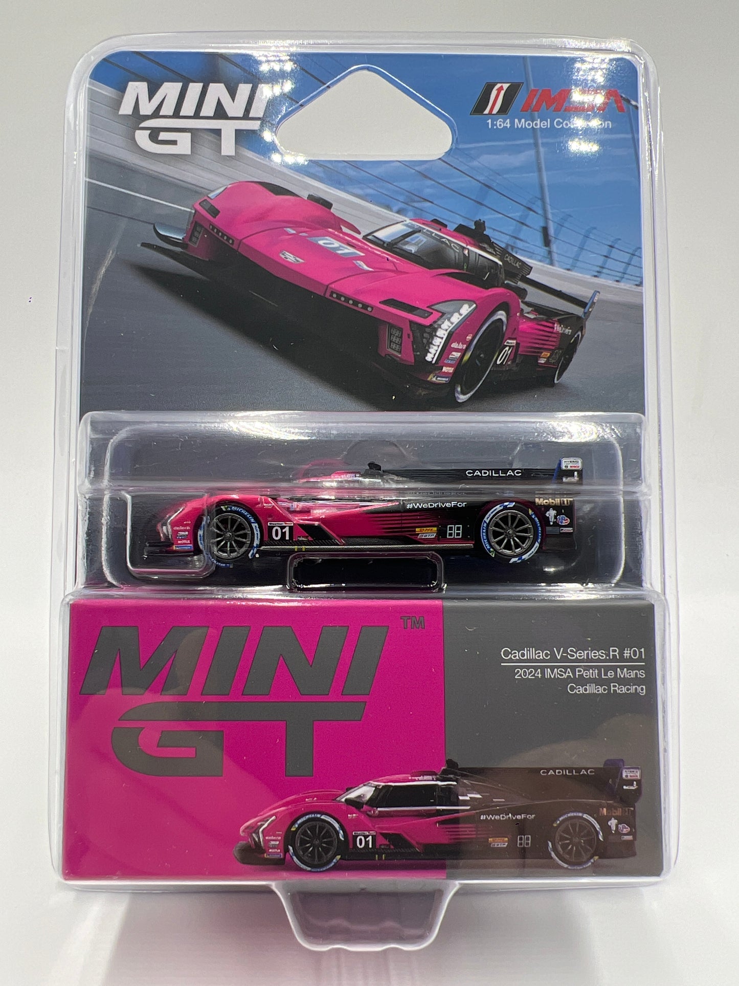 Mini GT #1010 Cadillac V-Series.R #01 2024 IMSA Petit Le Mans Cadillac Racing Pink/Black