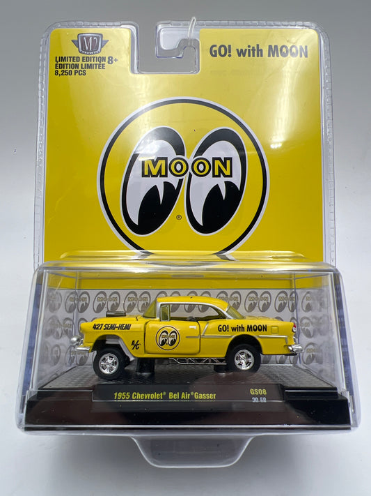 M2 Machines GS08 Mooneyes 1955 Chevrolet Bel Air Gasser Yellow