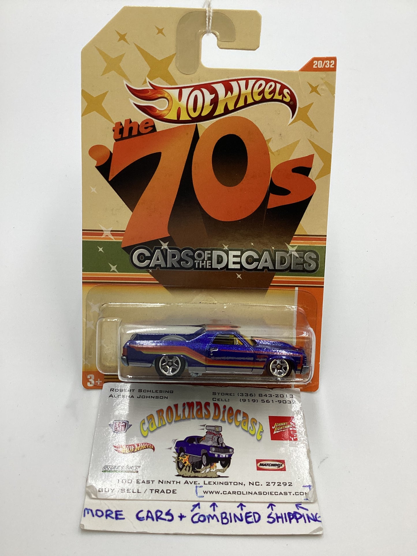 2011 Hot Wheels Cars of the Decades The 70s #20 71 EL Camino Blue