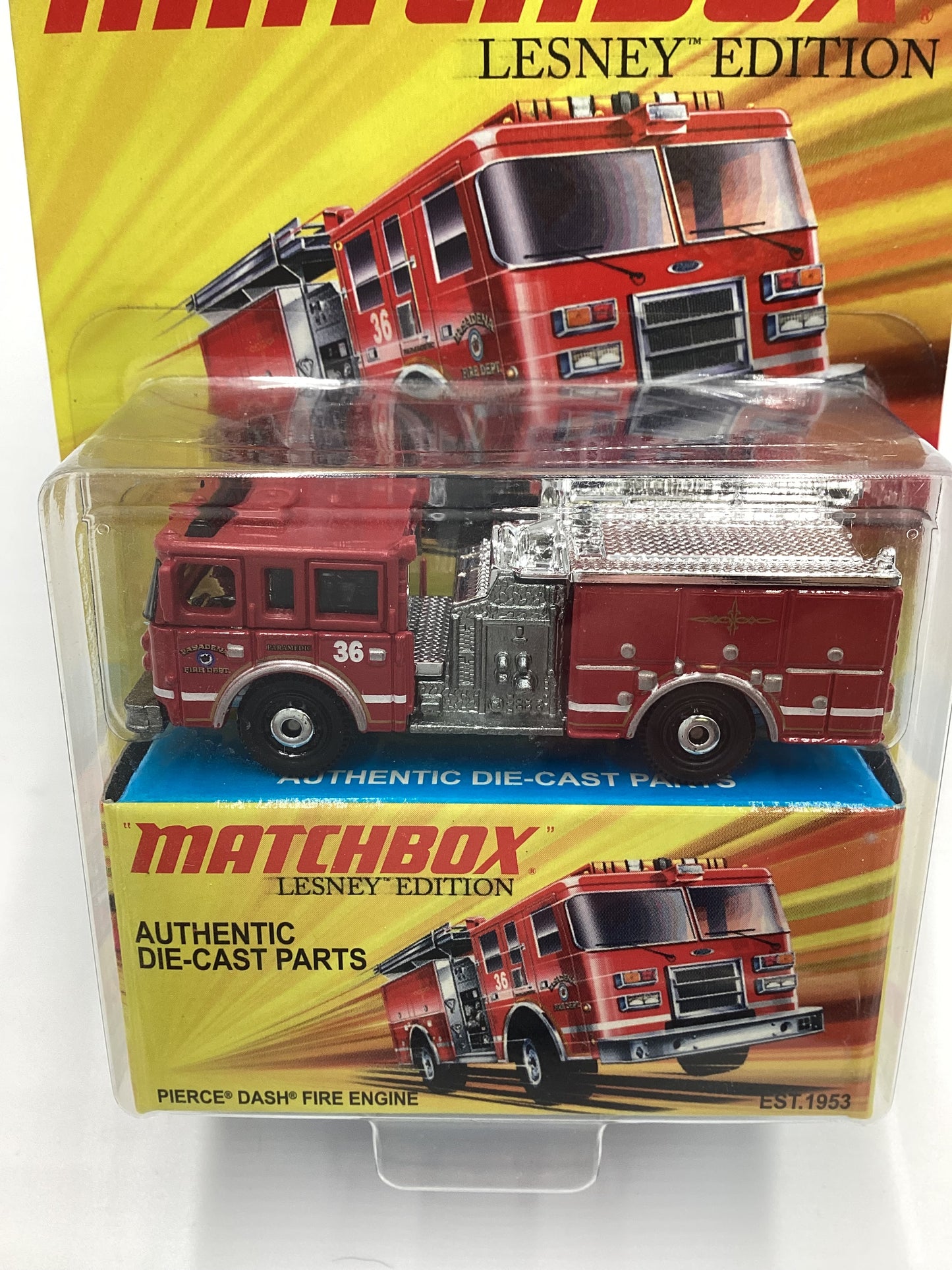 2011 Matchbox Lesley Edition Pasadena Ford E-350 Ambulance Red