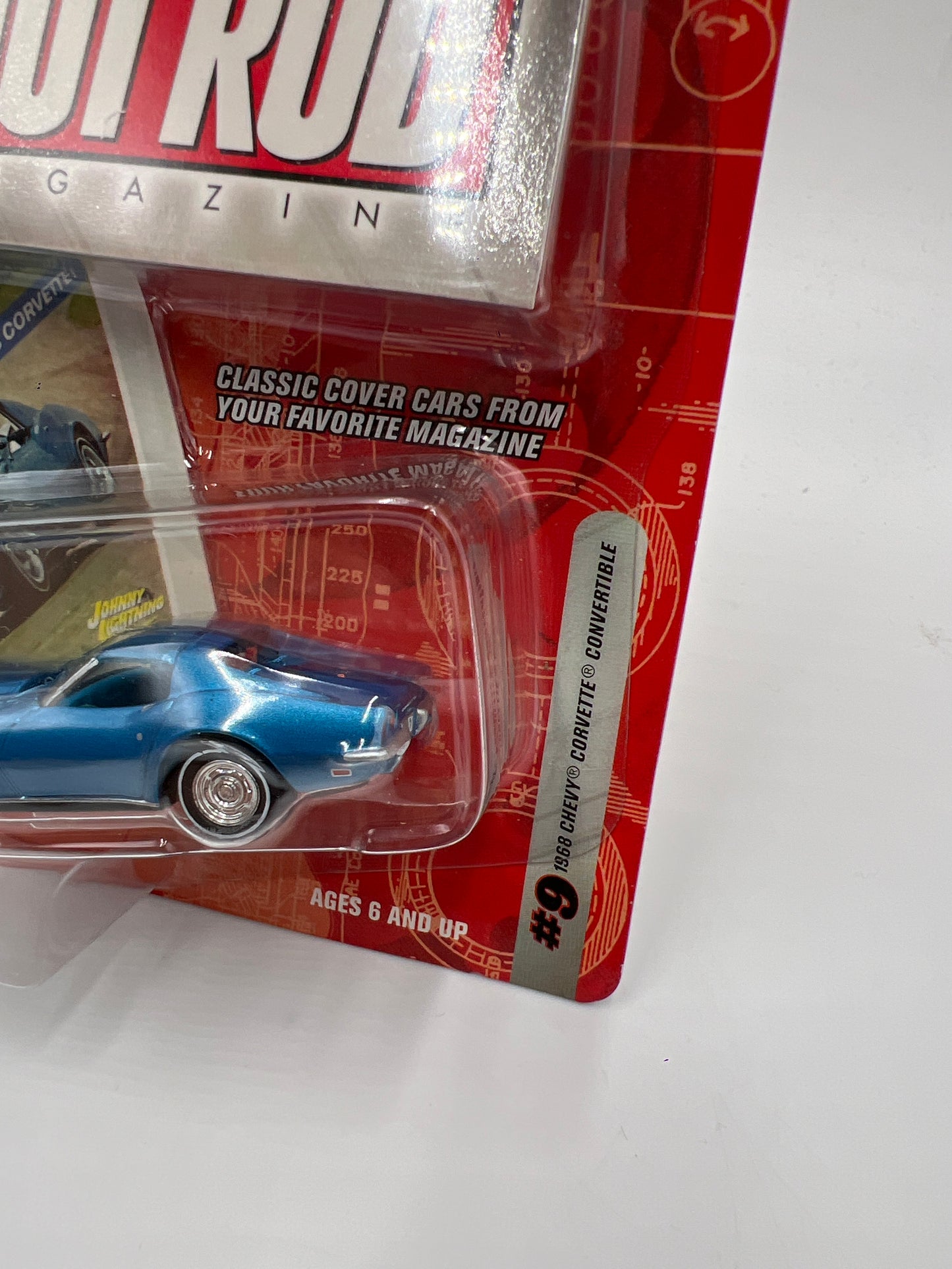 Johnny Lightning Hot Rod Magazine #9 1968 Chevy Corvette Convertible Blue 223F