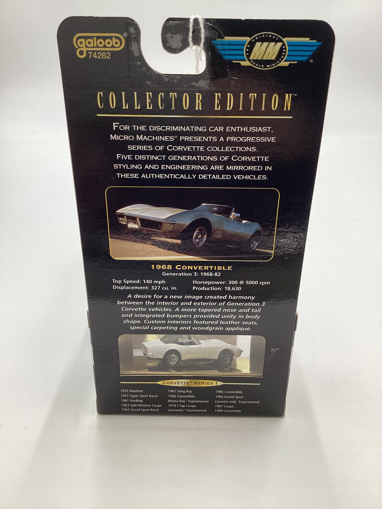 Micro Machines Collectors Edition Corvette Series 1 1968 Convertible White 1/20000 SR CE4