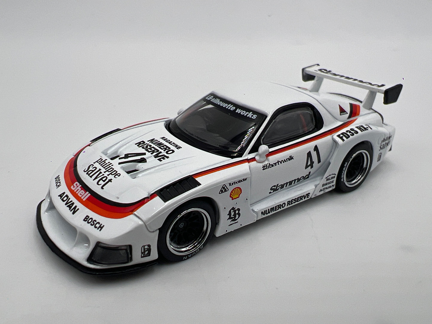 Mini GT #773 MiJo Exclusive Mazda RX-7 LB-Silhouette 41 Numero Reserve White