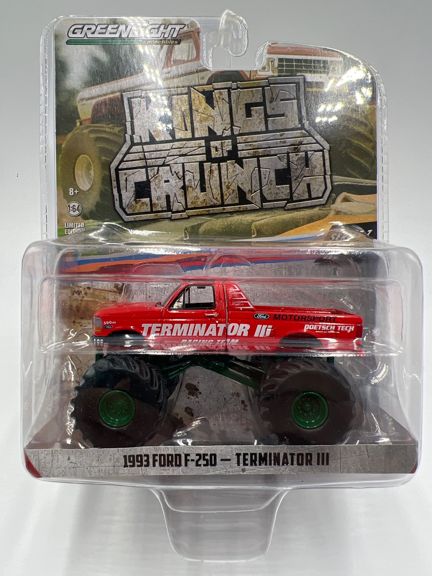 Greenlight Kings of Crunch Series 7 CHASE 1993 Ford F-250 Terminator III Red