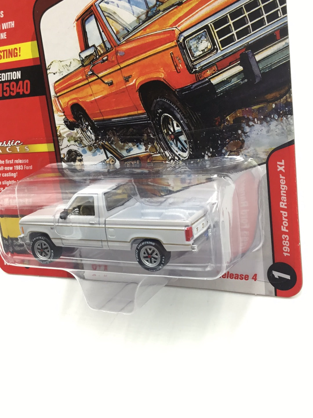 Johnny Lightning 1:64 1983 Ford Ranger in Yellow w/ White Two Johnny Lightning 1:64 1983 Ford Ranger in Yellow w/ White Two