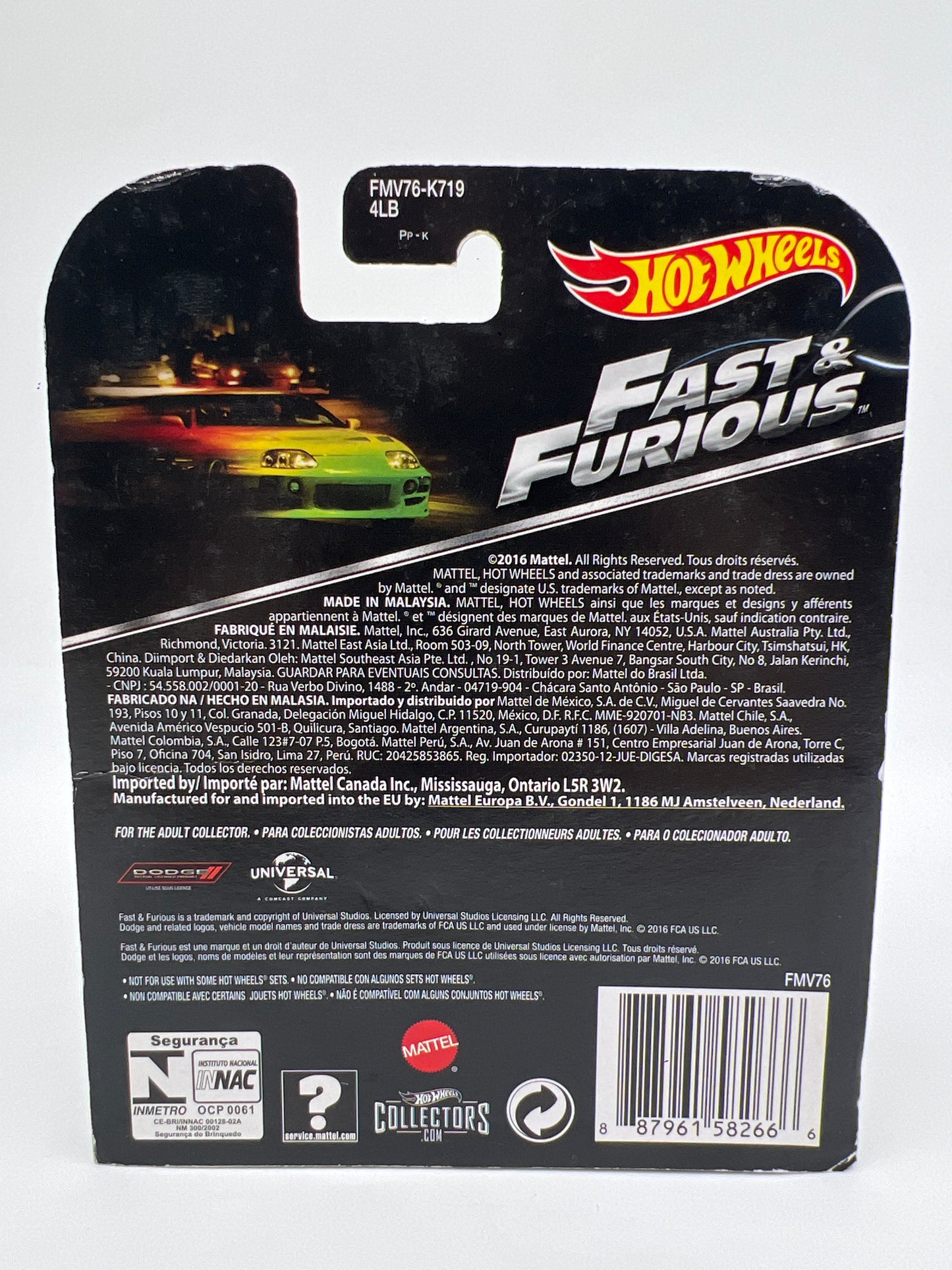 Hot Wheels Retro Entertainment Fast And Furious 70 Dodge Charger R/T W/Protector