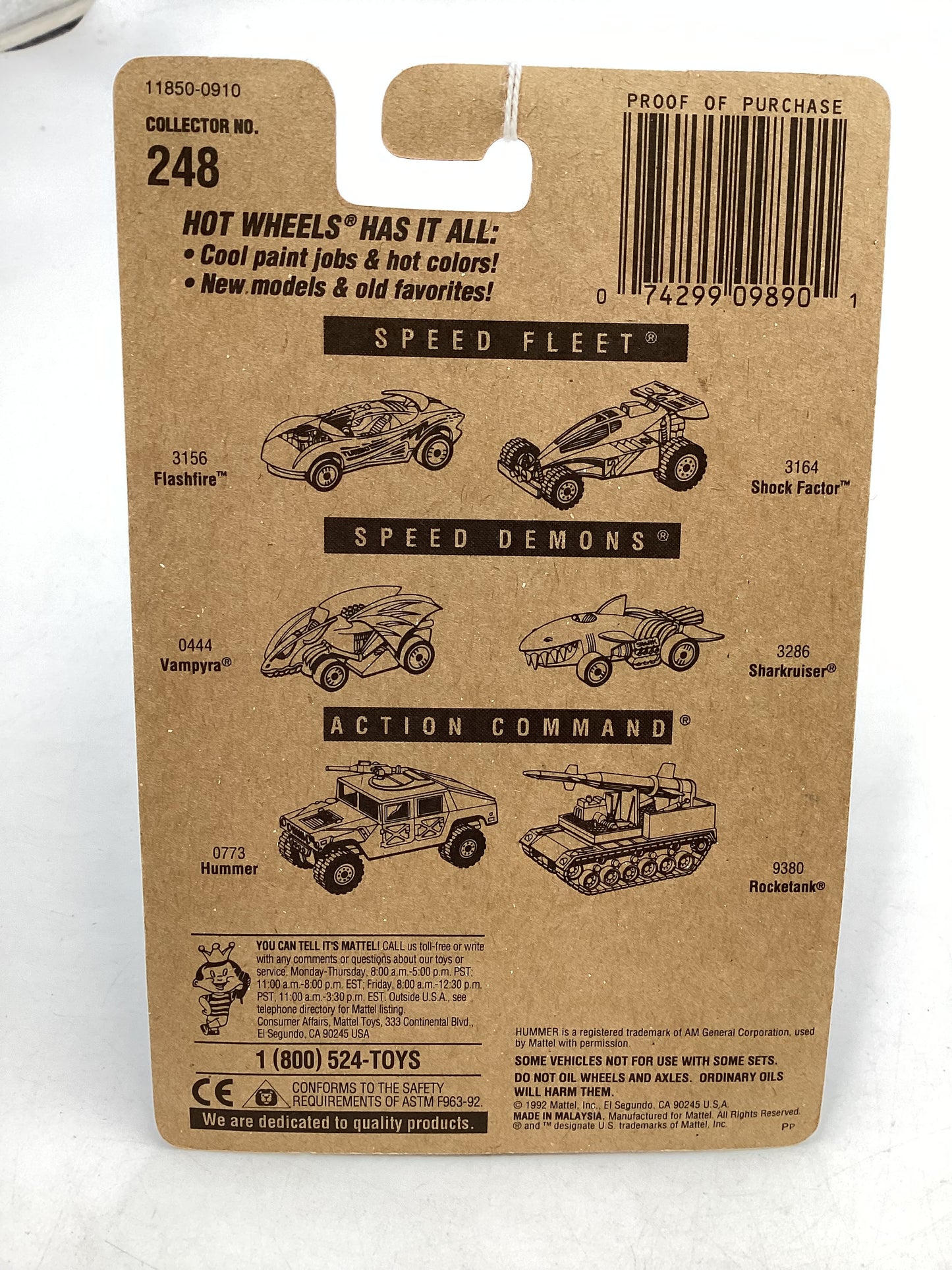 Hot Wheels Blue Card Collector No. 248 Splittin Image II Blue UHPK Wheels / Pink window