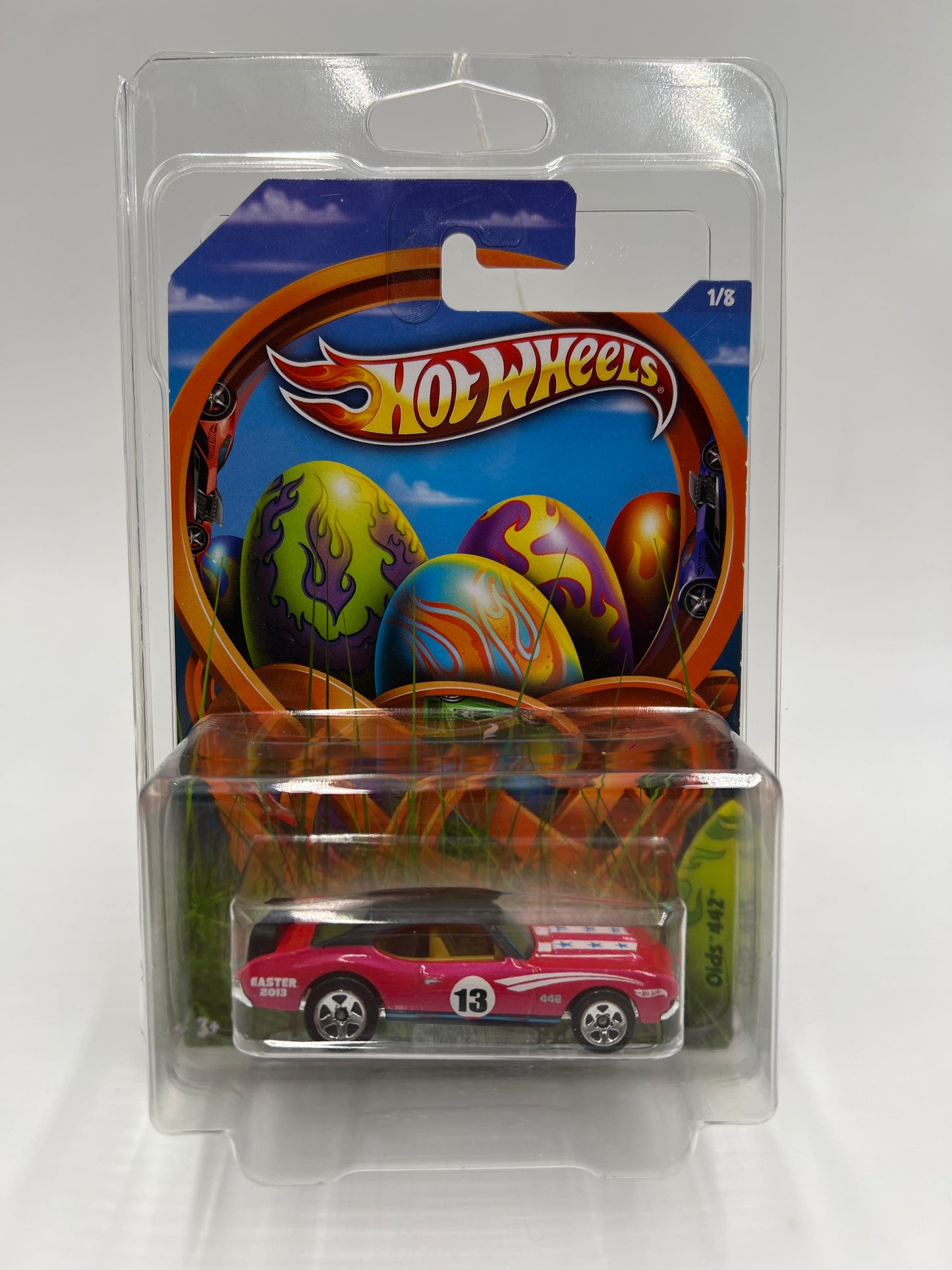 2013 Hot Wheels Easter Series #1 Olds 442 Pink W/Protector
