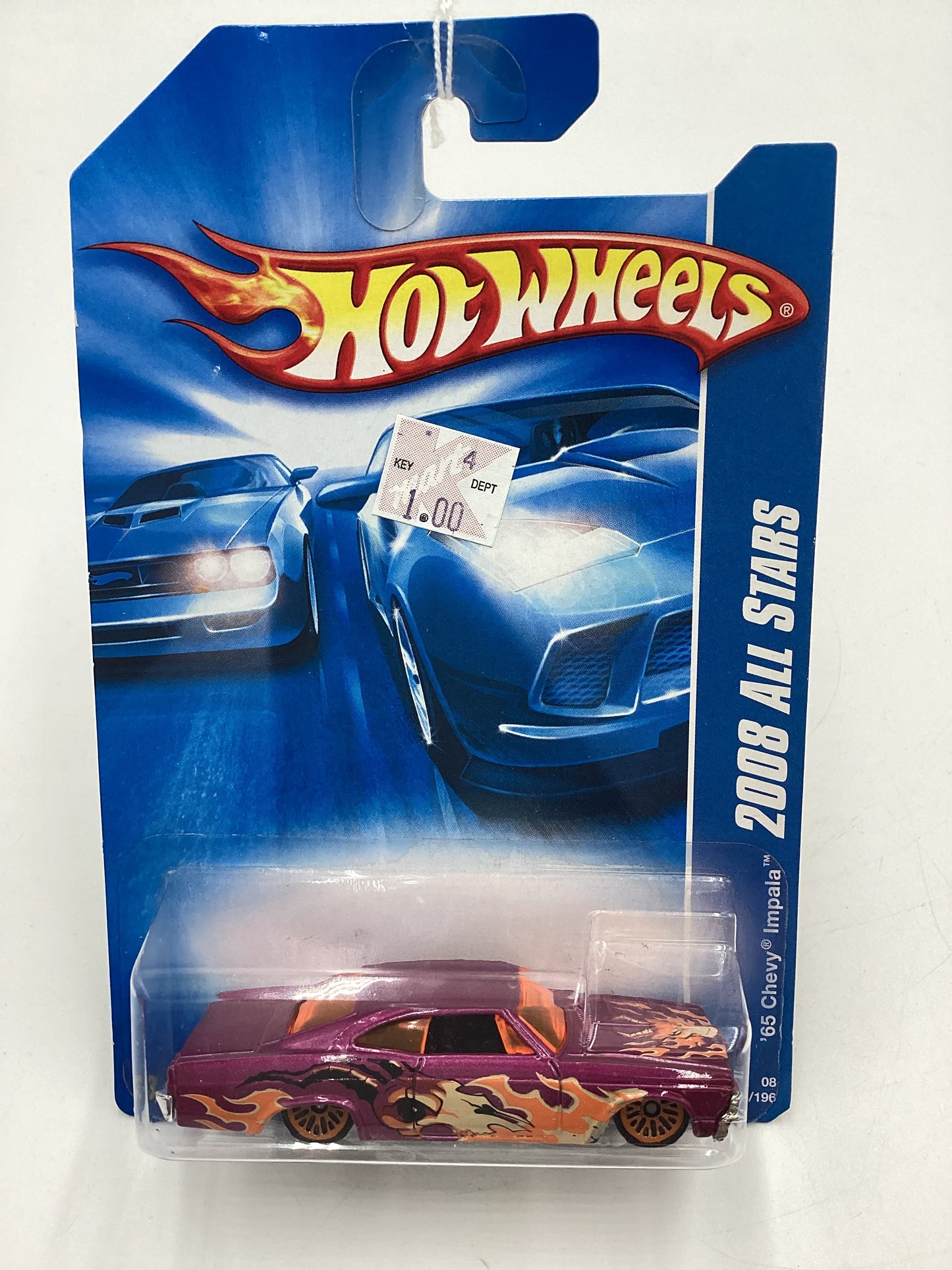 2008 Hot Wheels All Stars #58 65 Chevy Impala Purple Bad J Hook