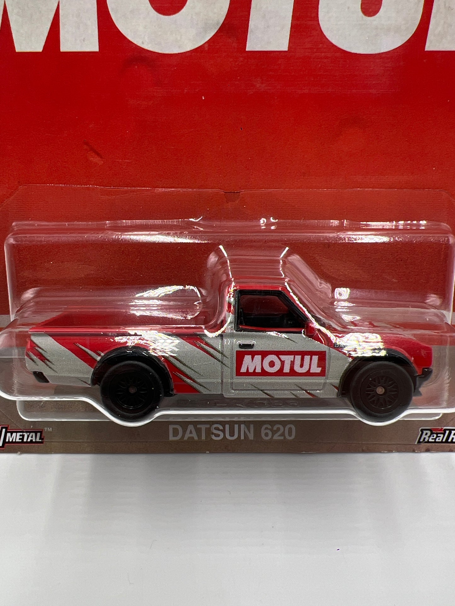 Hot Wheels Premium Vintage Oil #5 Datsun 620 Motul Red/Gray 244M