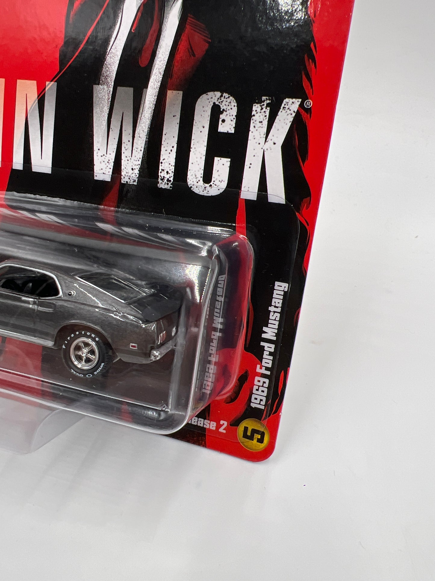 Johnny Lightning Pop Culture John Wick Release 2 #5 1969 Ford Mustang Gray