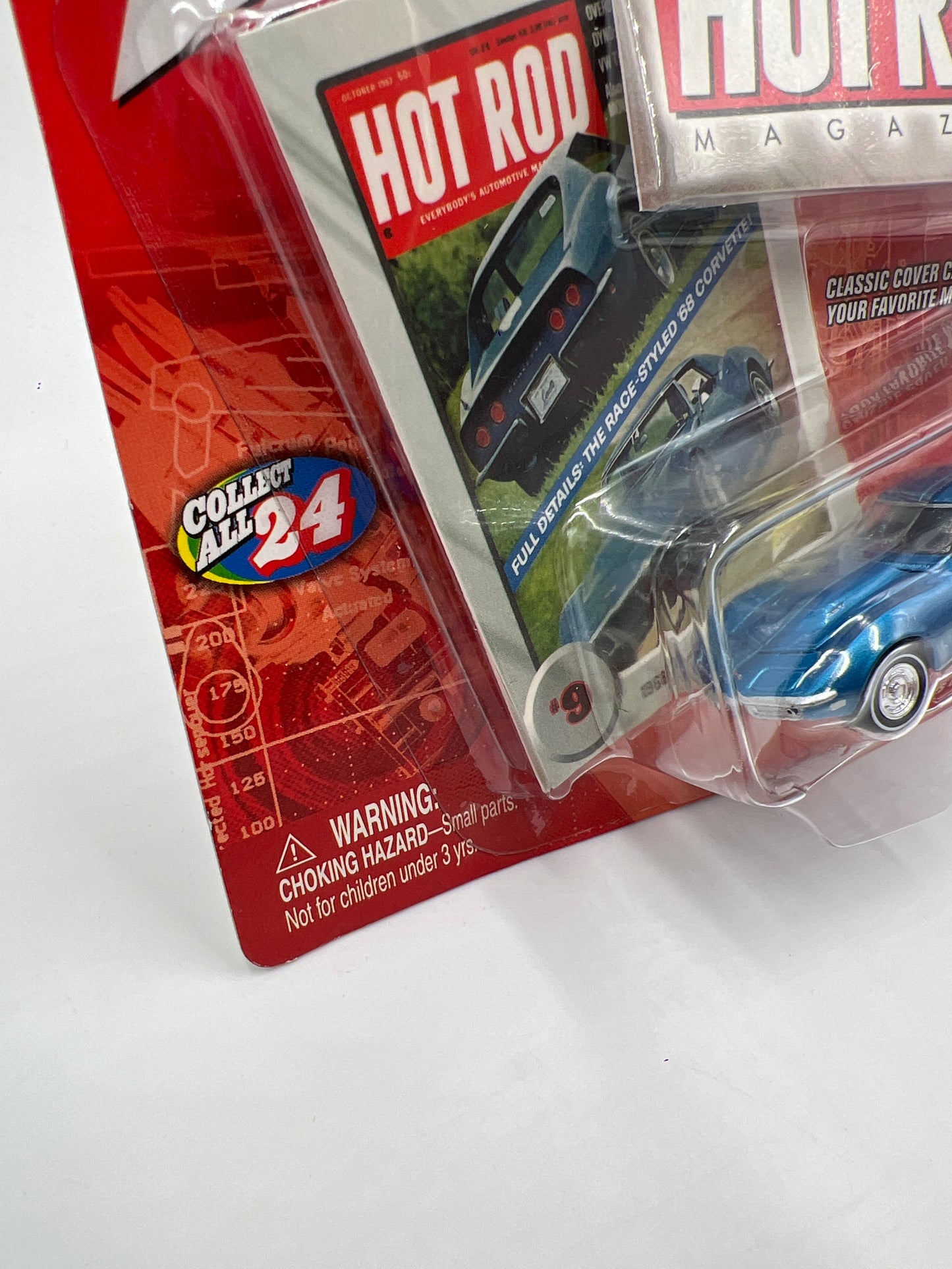 Johnny Lightning Hot Rod Magazine #9 1968 Chevy Corvette Convertible Blue 223F