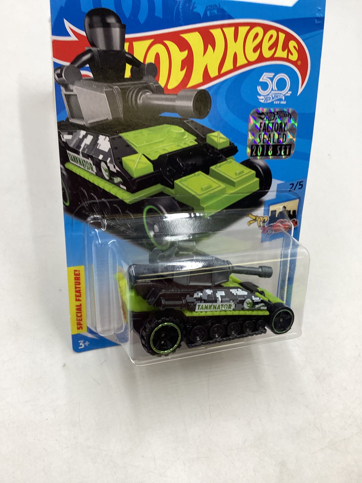 2018 Hot wheels Tanknator Green treasure Hunt Factory Sealed 275G