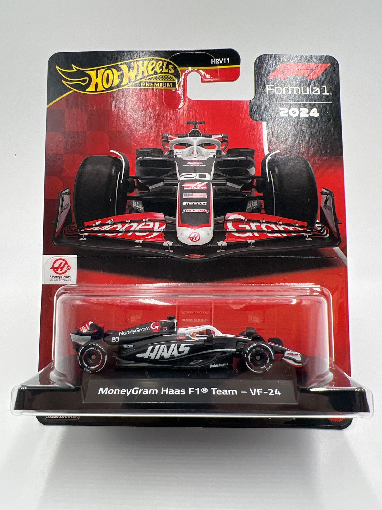 2025 Hot Wheels Premium Formula 1 2024 MoneyGram Haas F1 Team VF-24 #20 244E