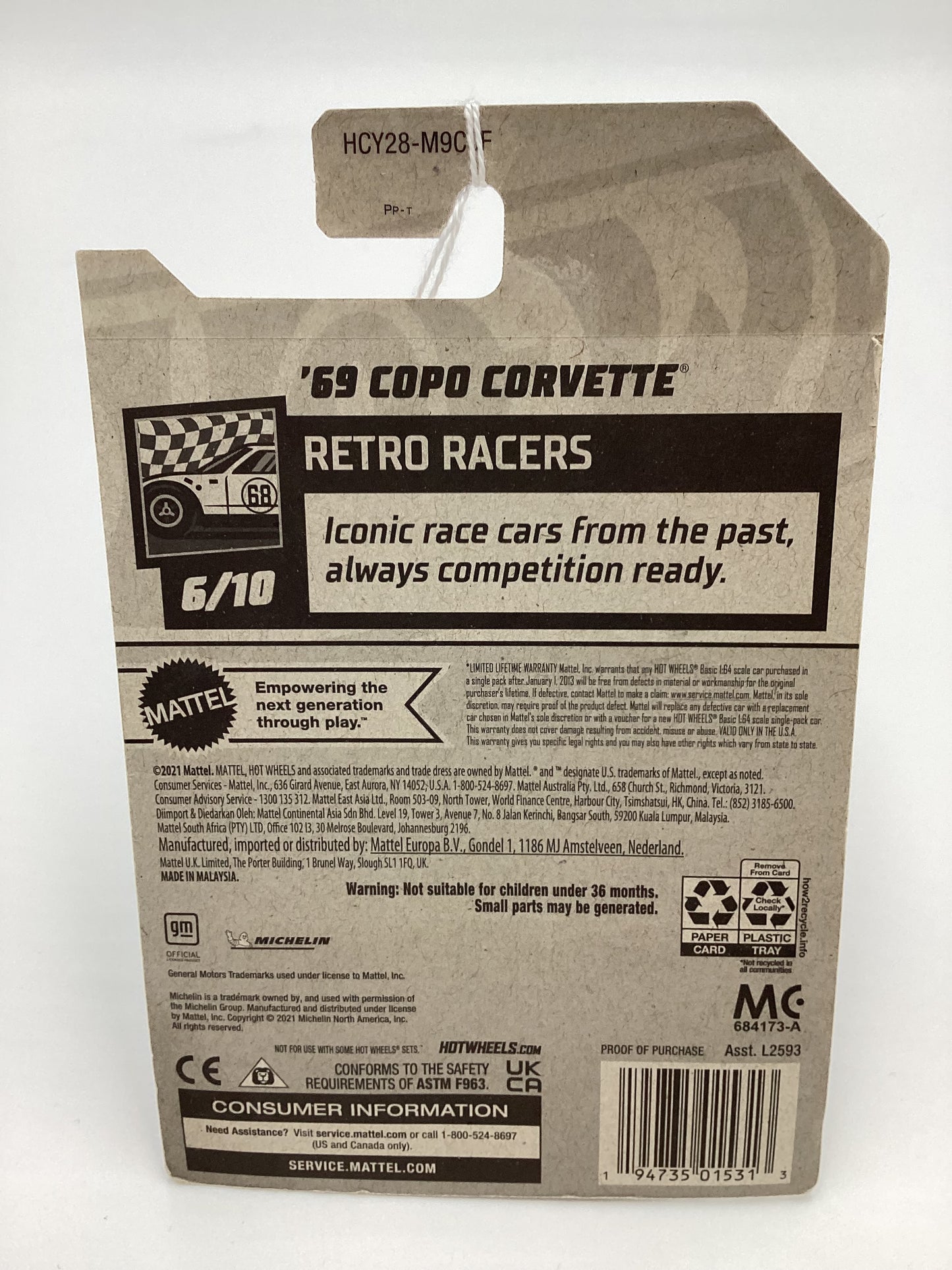 2022 Hot Wheels Zamac 10 Years #79 69 Copo Corvette *Card Not Perfect*