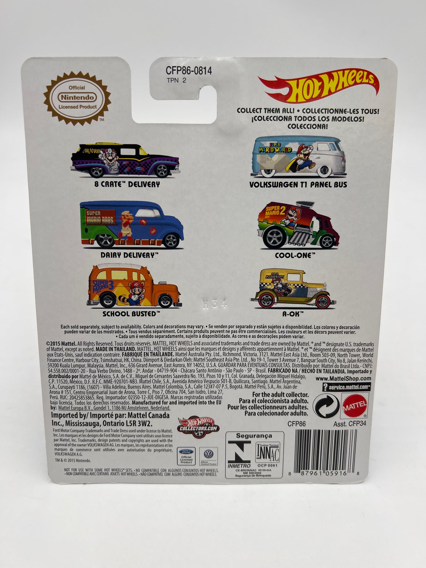 Hot Wheels Pop Culture Mario Full 6 Car Set W/Protectors VHTF