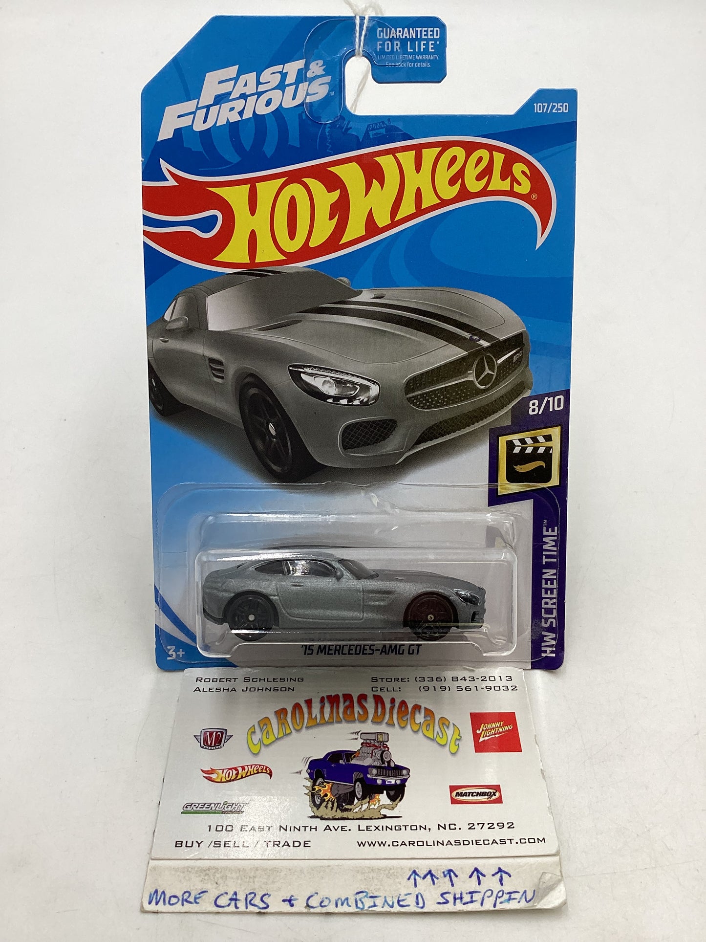 2019 Hot wheels #107 Fast and furious 15 Mercedes-AMG GT 74E