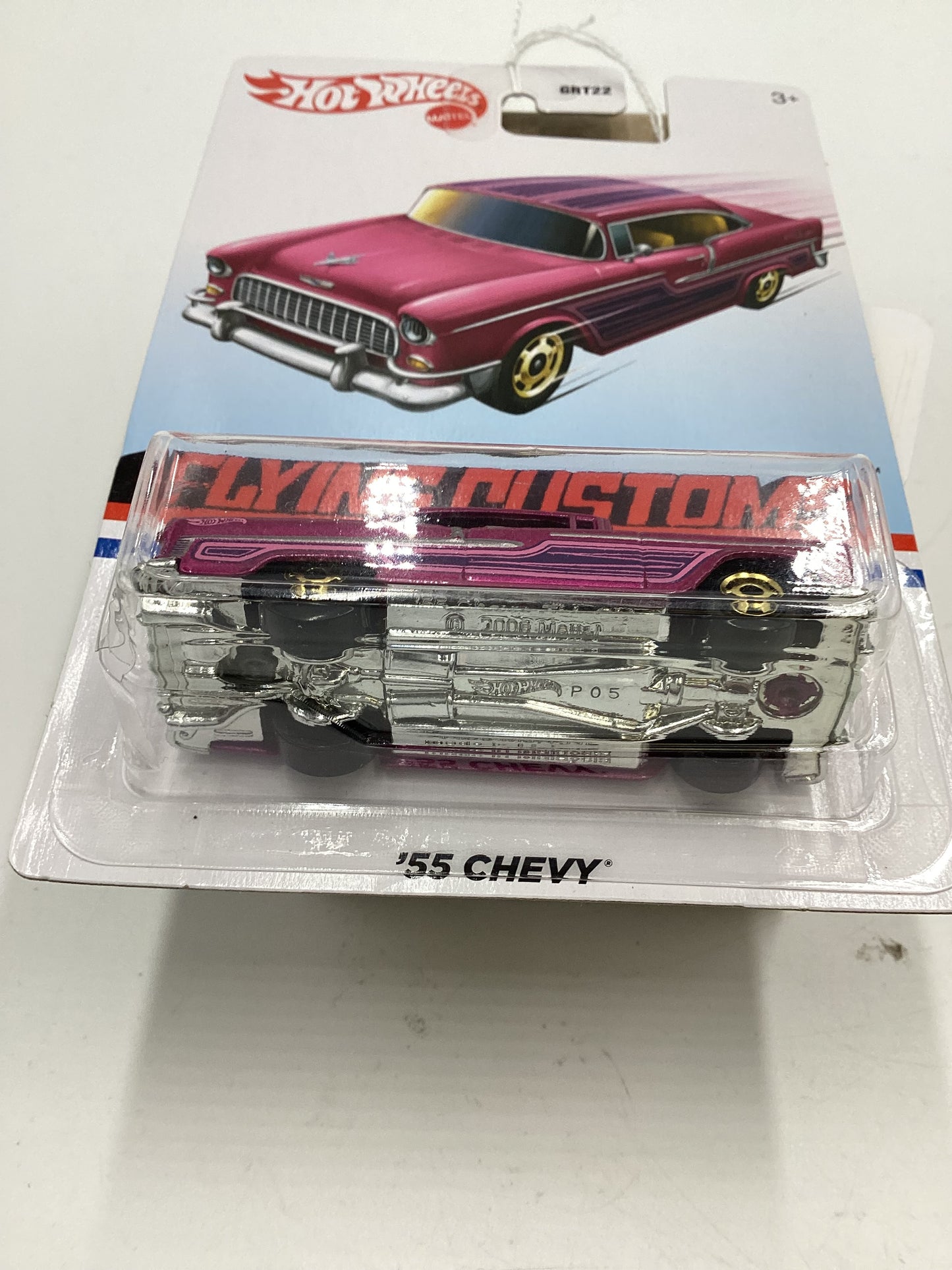 Hot Wheels Target Exclusive Flying Customs 55 Chevy Pink Cracked Blister