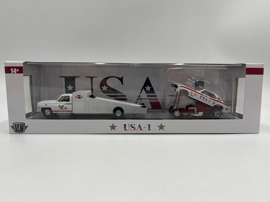 2025 M2 Machines Auto Haulers 1973 Chevrolet C30 Truck & 1969 Chevrolet Camaro Funny Car USA-1 S44
