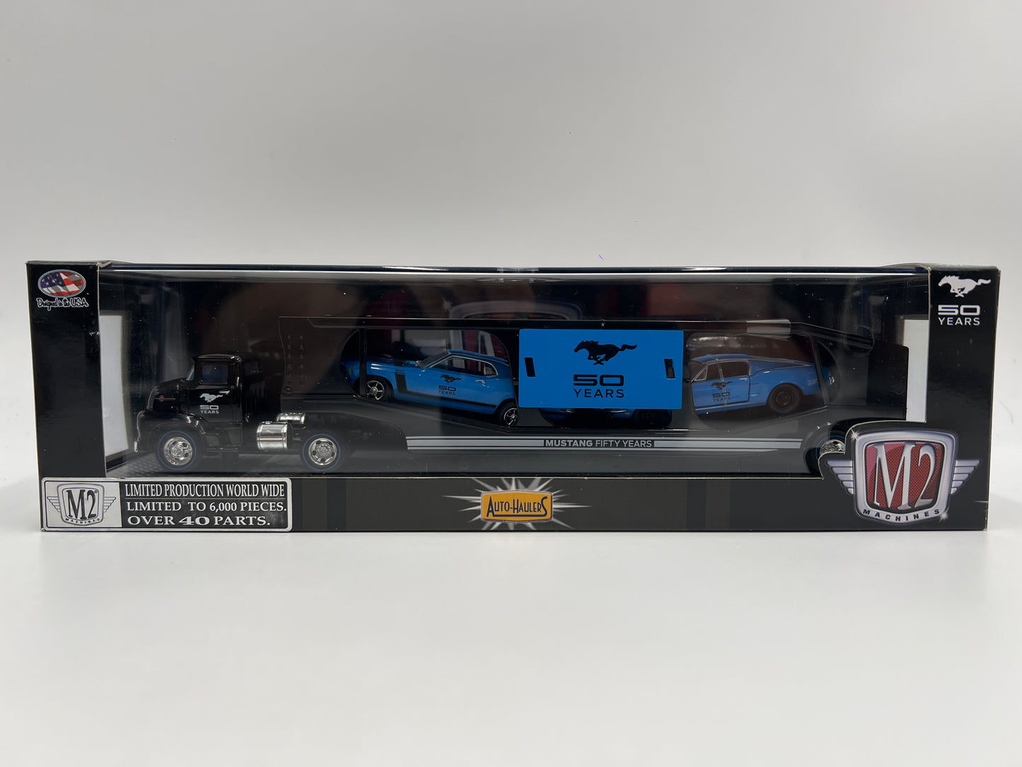 M2 Machines Auto Haulers Walmart Exclusive Mustang 50 Years 1956 Ford COE & 1968 Ford Mustang Cobra Jet 2+2 Fastback /1970 Boss 302 R S08