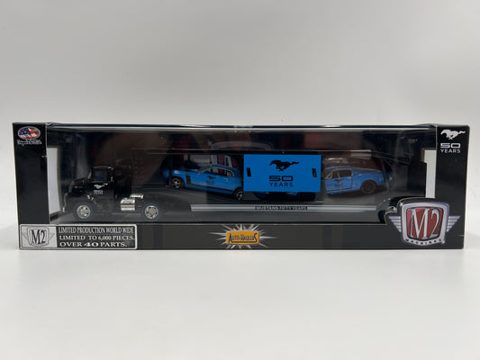 M2 Machines Auto Haulers Walmart Exclusive Mustang 50 Years 1956 Ford COE & 1968 Ford Mustang Cobra Jet 2+2 Fastback /1970 Boss 302 R S08