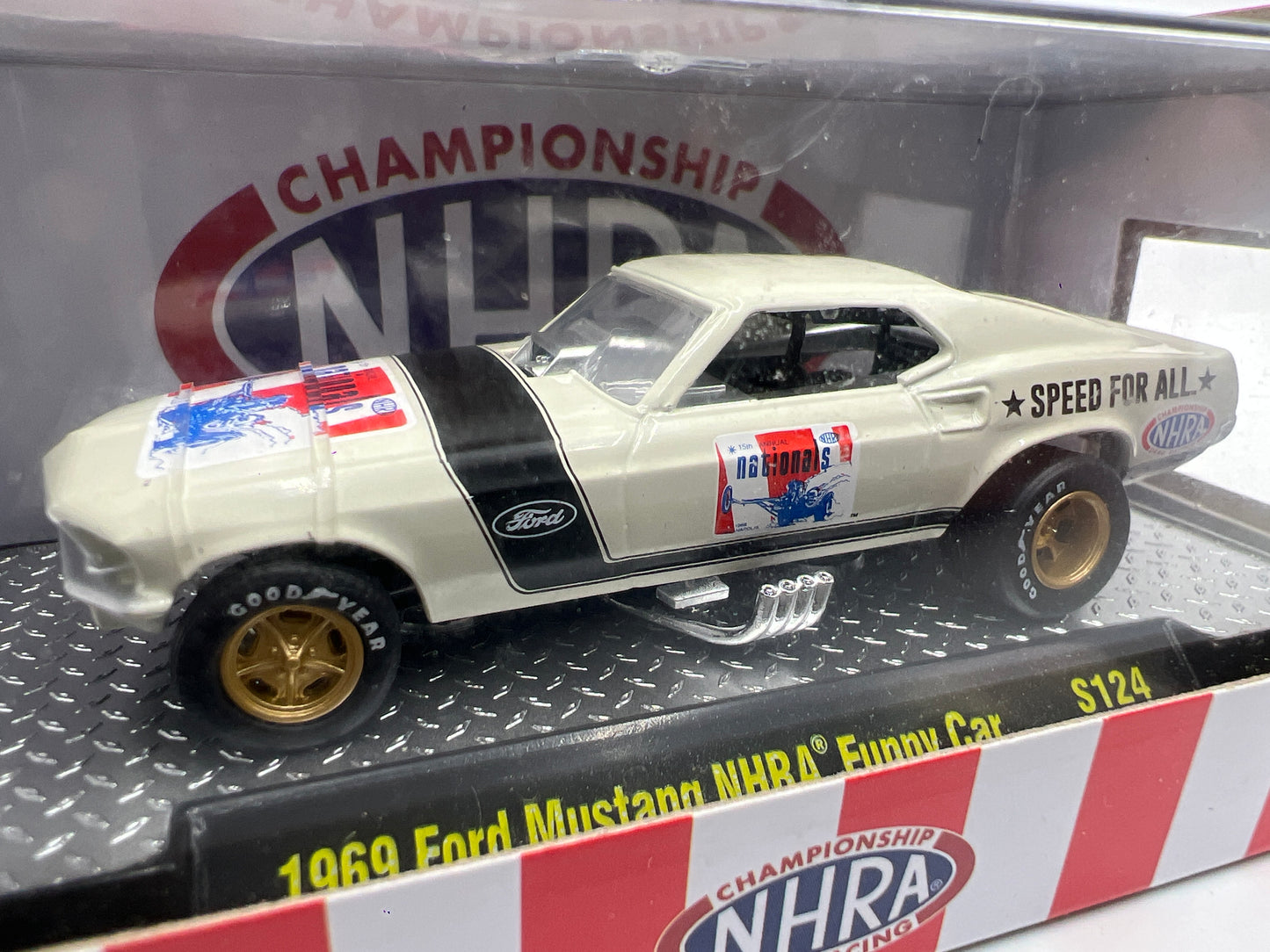 M2 Machines OReillys Exclusive 1969 Ford Mustang NHRA Funny Car S124