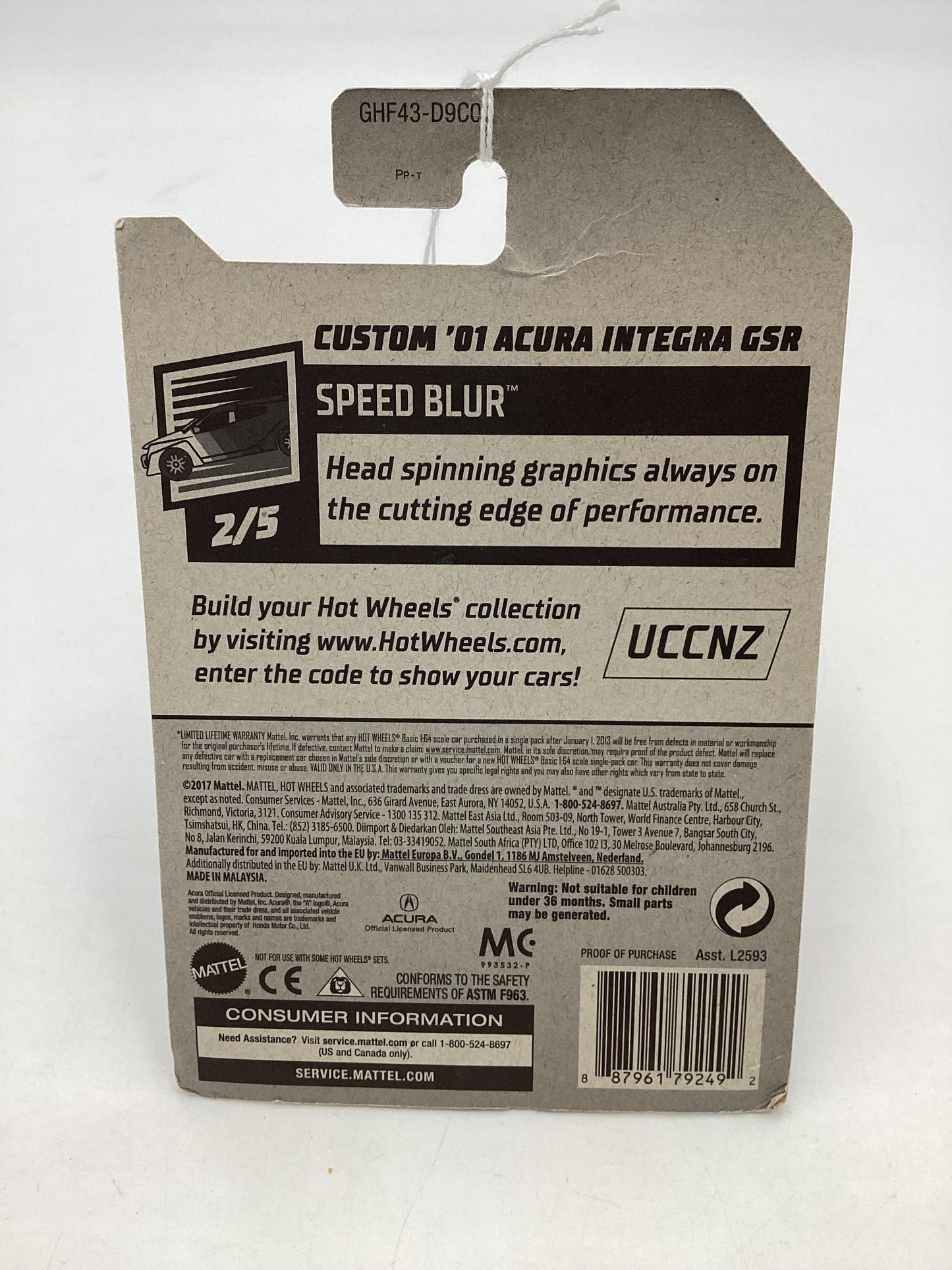 2020 Hot wheels #97 Red Custom 01 Acura Integra GSR 105H