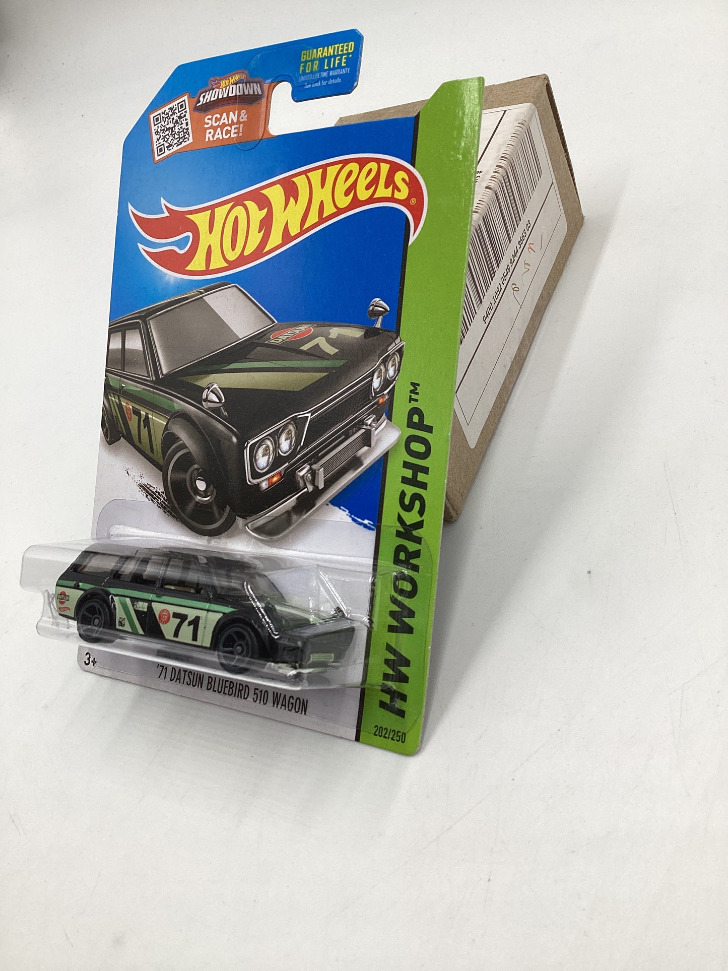 2015 Hot Wheels  #202 71 Datsun Bluebird 510 Wagon Kmart Exclusive W/Protector 240A