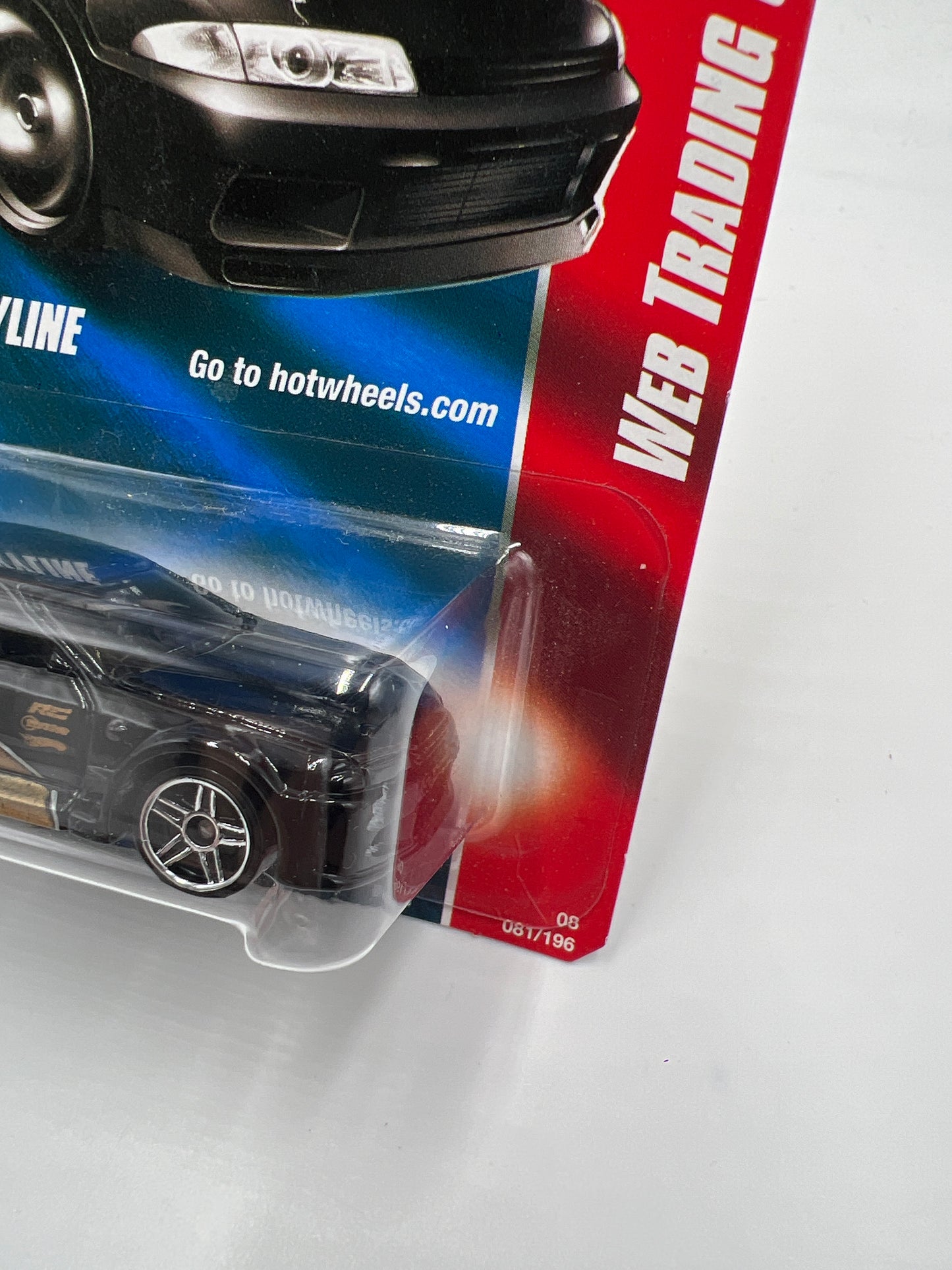 2008 Hot Wheels Web Trading Cars #81 Nissan Skyline Black/Gold W/Protector