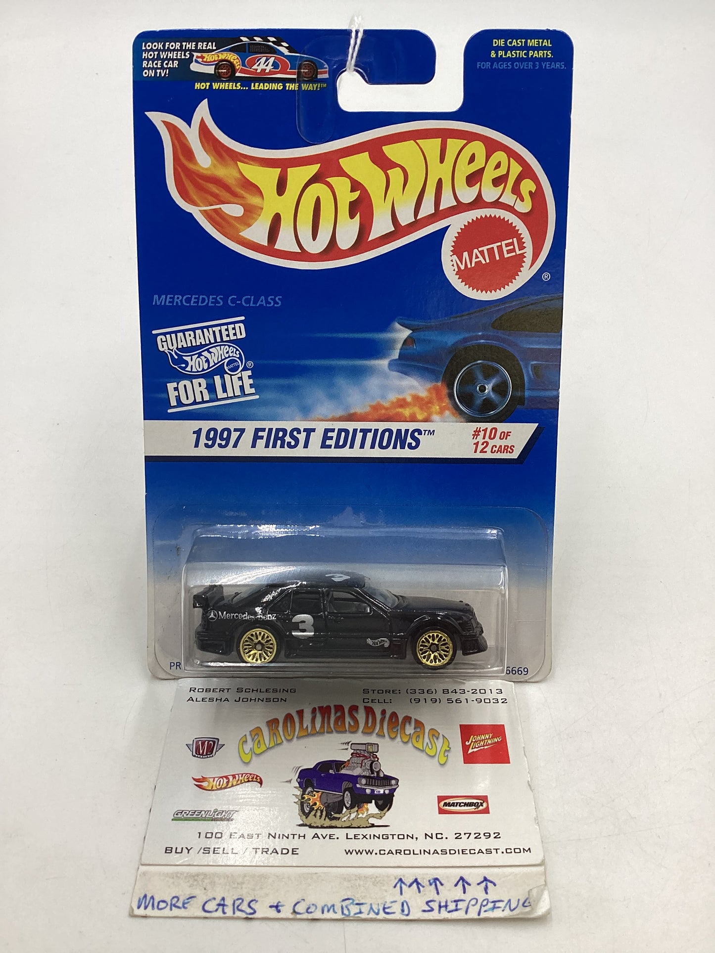 1997 Hot Wheels #516 First Edition 10/12 Black Mercedes C-Class 92C