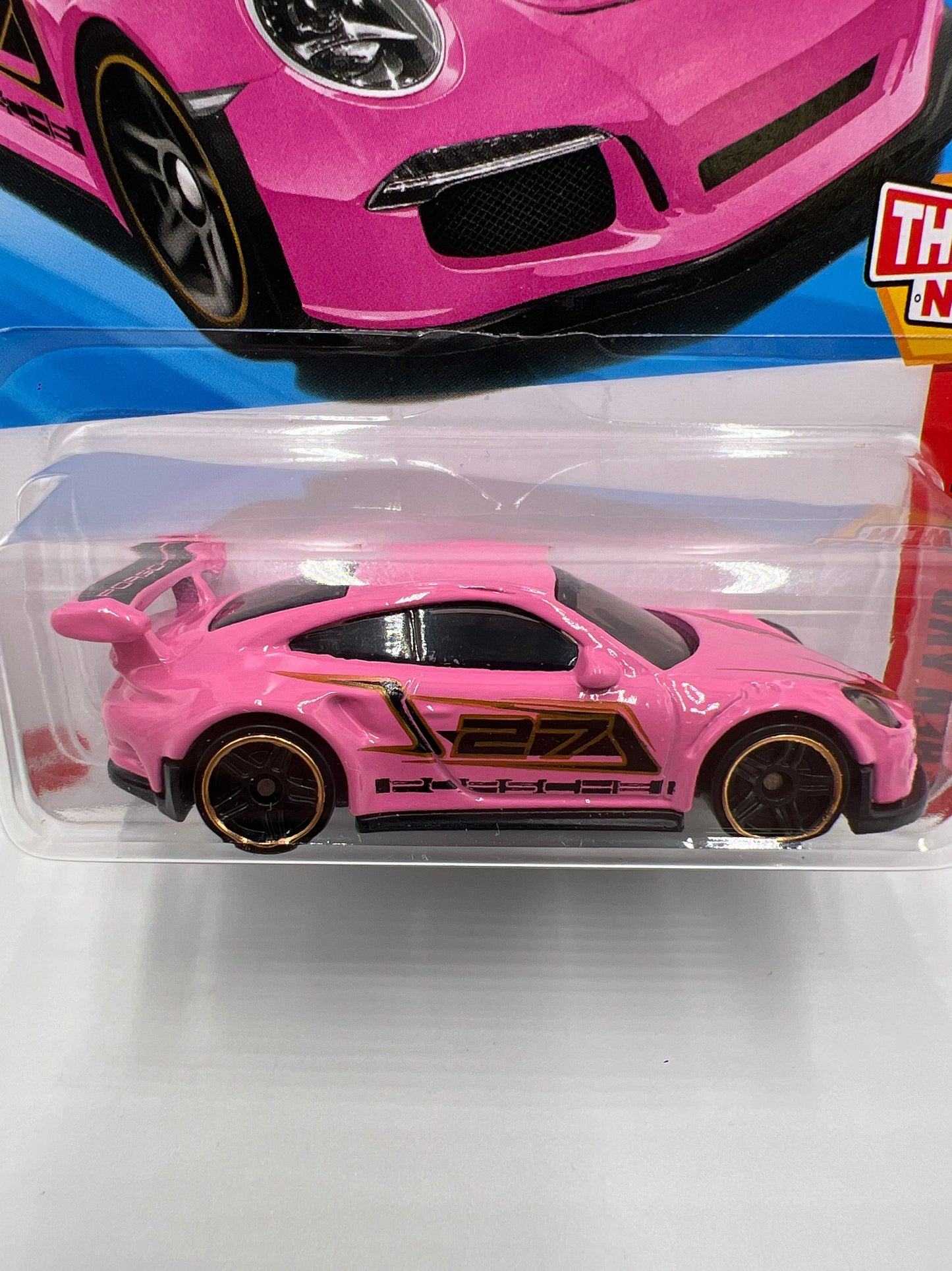 2025 Hot Wheels L Case Then And Now #220 Porsche 911 GT3 RS Pink 100B