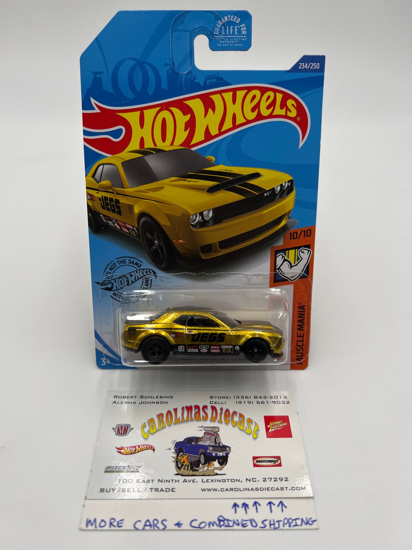 2020 Hot Wheels Super Treasure Hunt #234 18 Dodge Challenger SRT Demon Gold JEGS W/ Protector