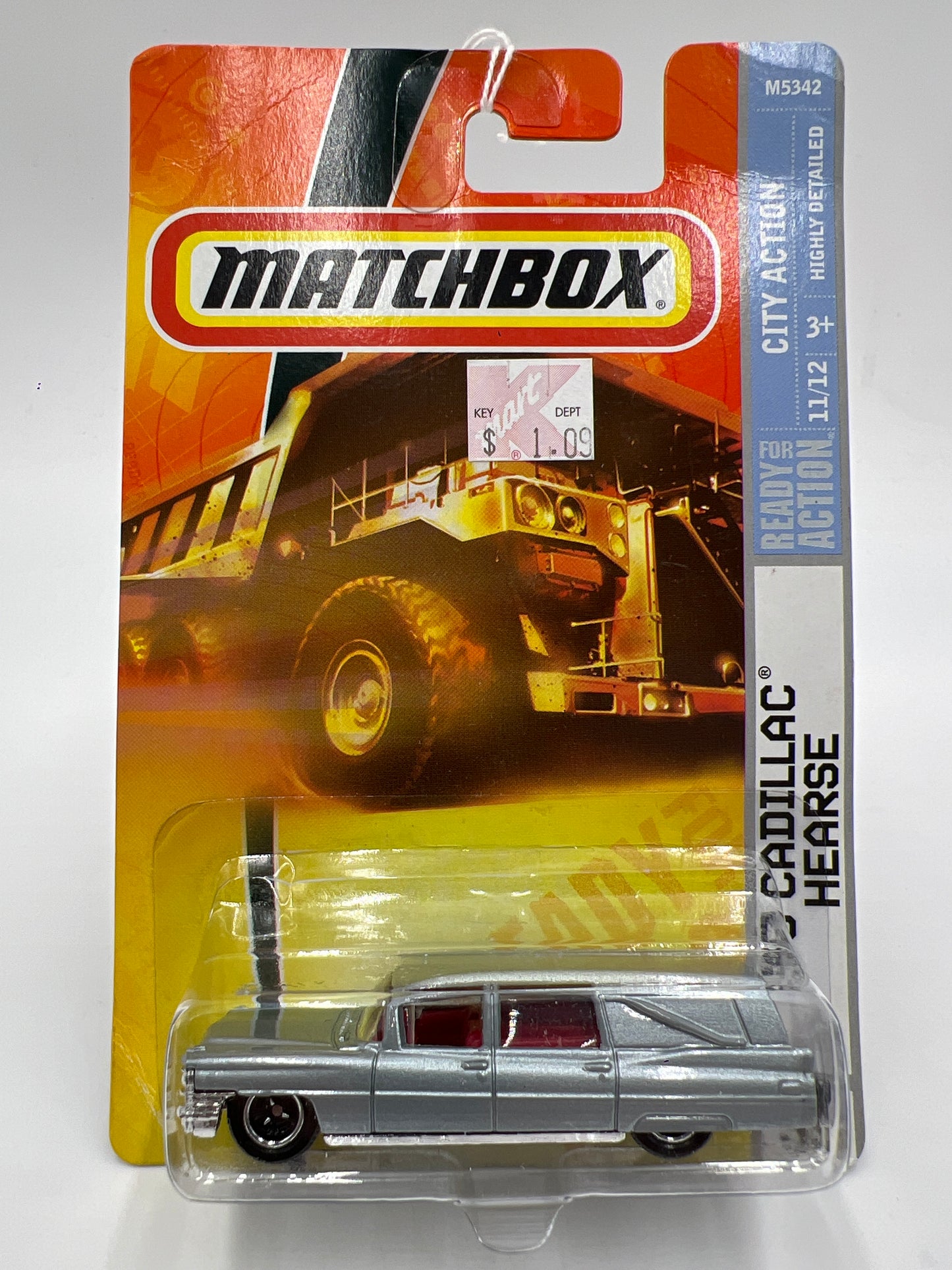 Matchbox City Action #55 63 Cadillac Hearse Silver Card Not Perfect 206C