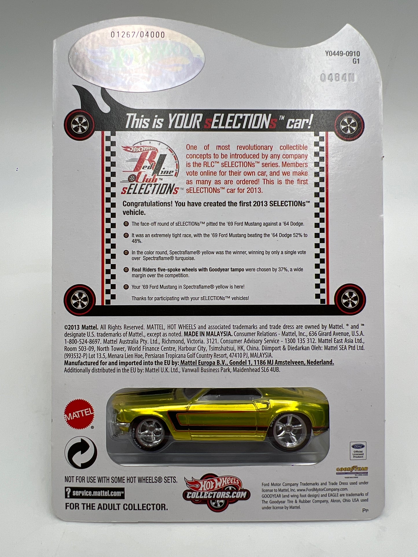2013 Hot Wheels RLC sELECTIONs Series 69 Ford Mustang W/Protector