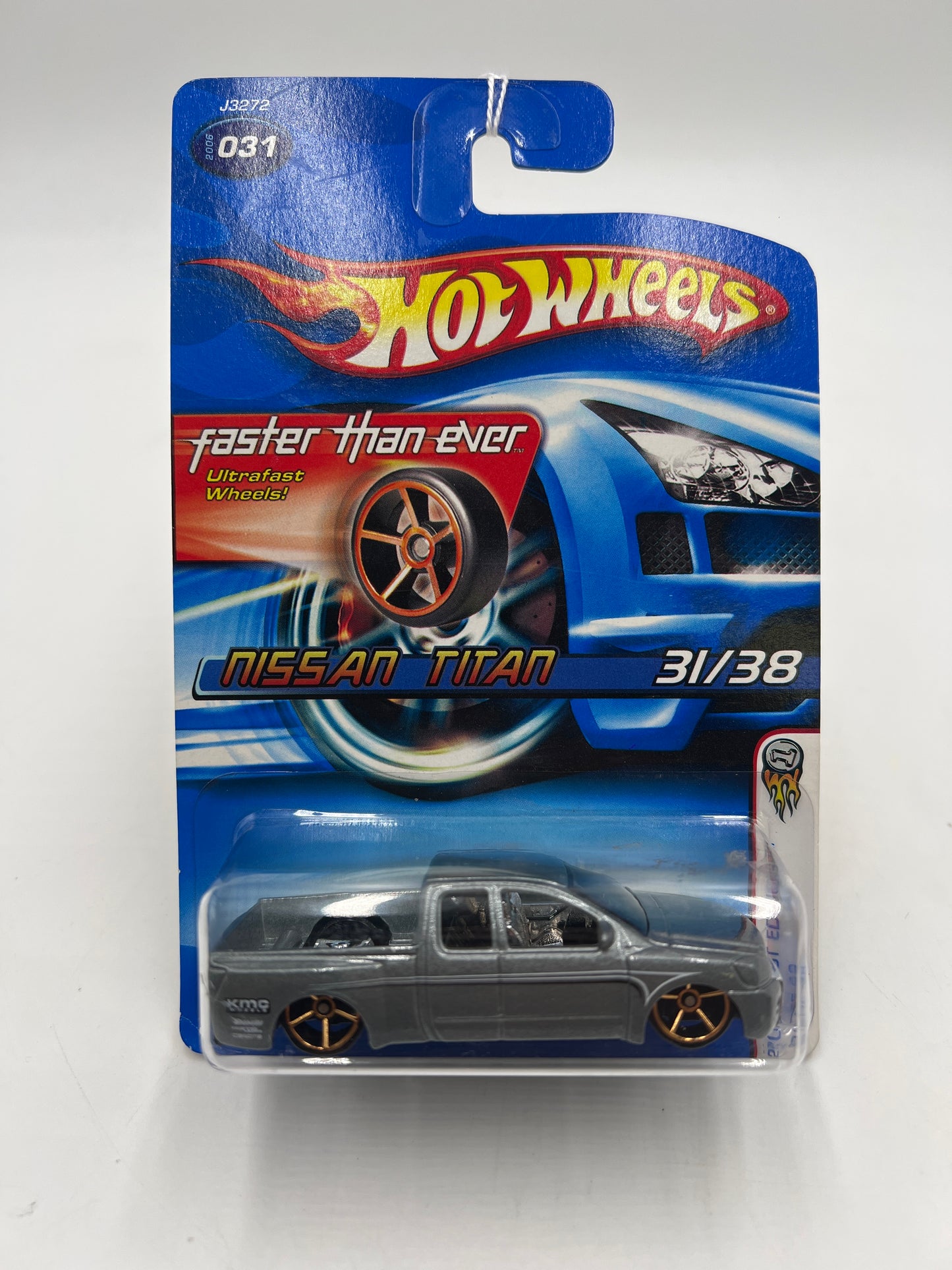 2006 Hot Wheels First Editions #31 Nissan Titan Silver FTE Gold Wheels W/Protector VHTF *Blister Not Perfect*