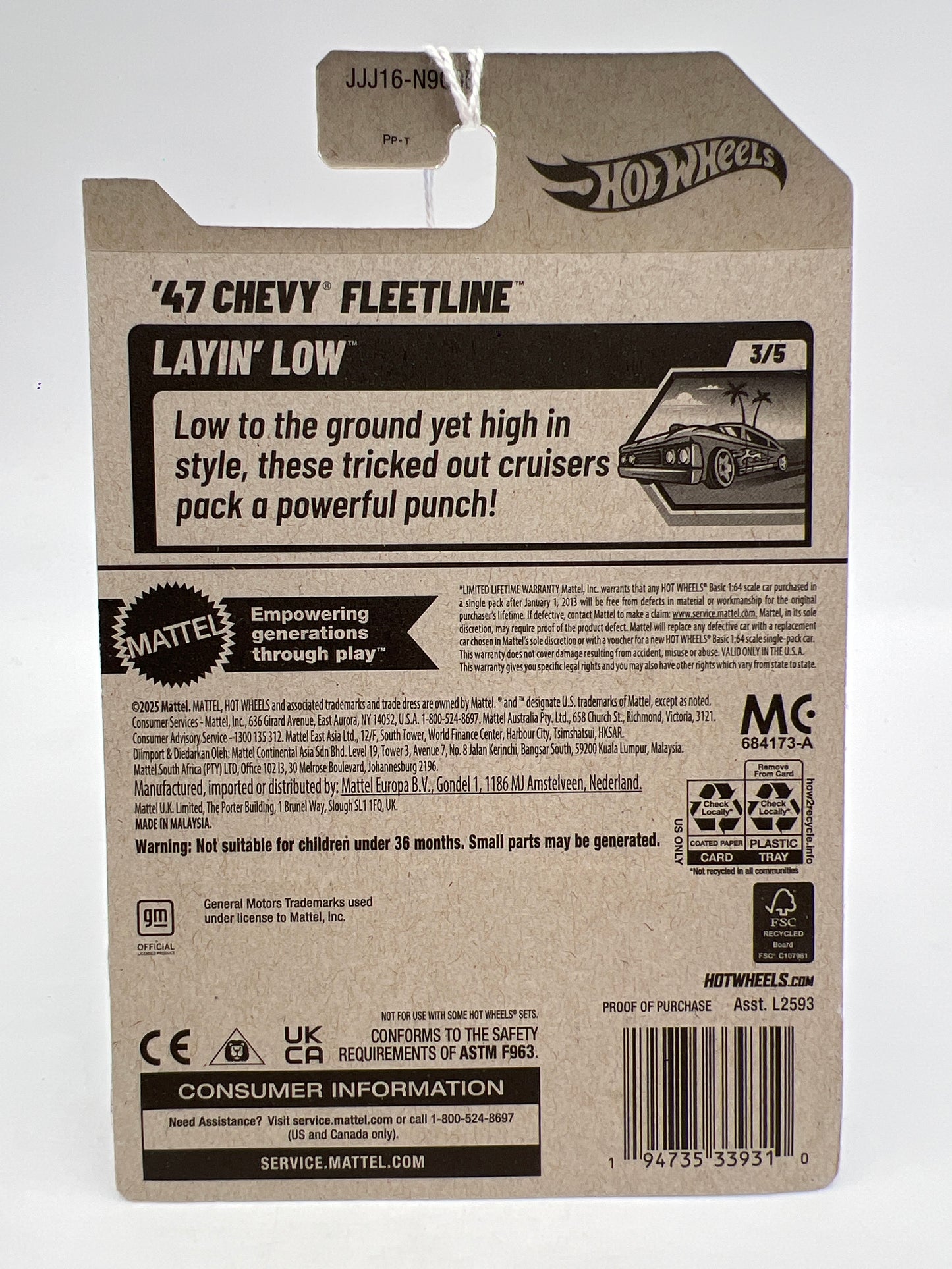 2026 Hot Wheels B Case Layin Low #45 47 Chevy Fleetline Green 11i